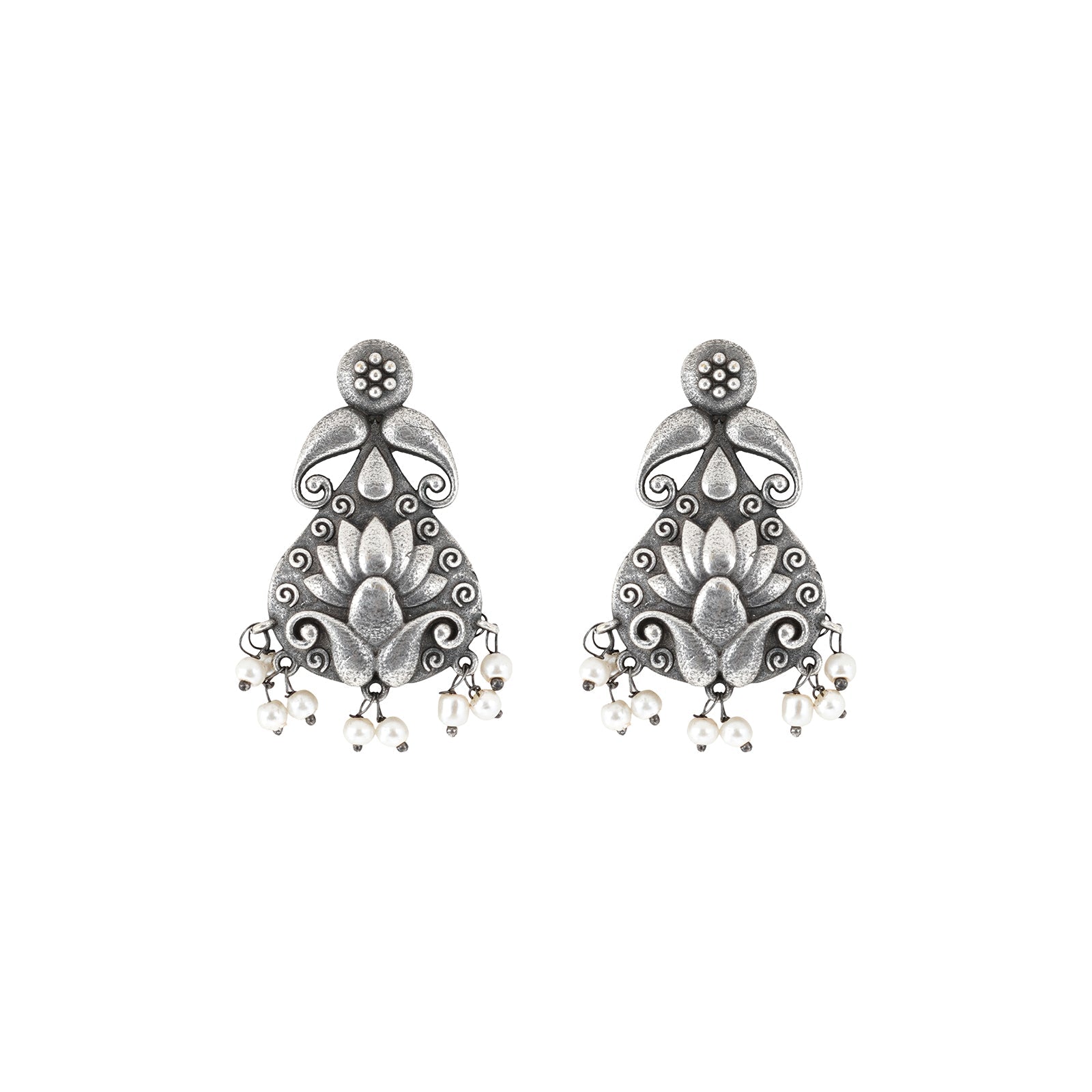 Teejh Aabir Silver Oxidised Earrings