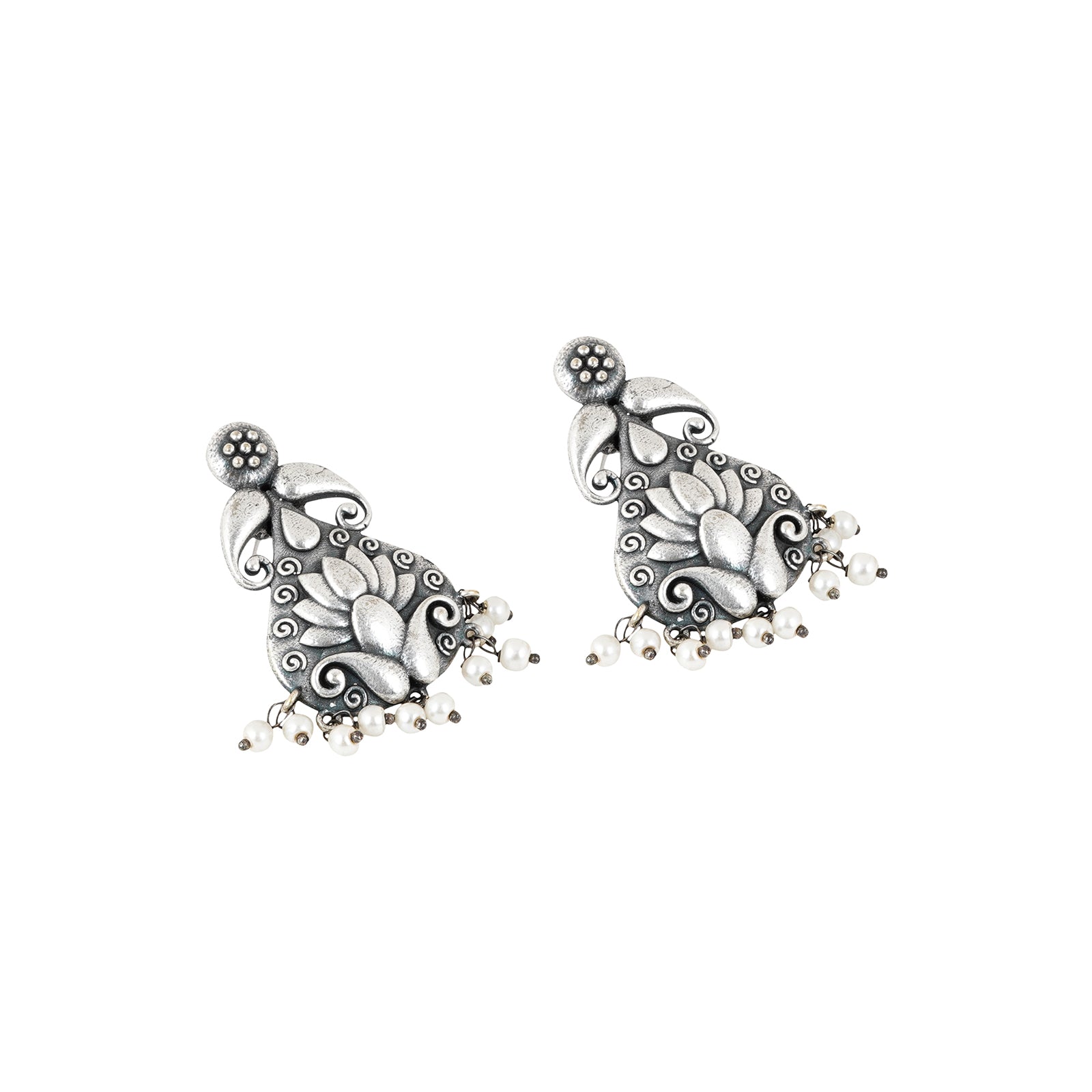Teejh Aabir Silver Oxidised Earrings