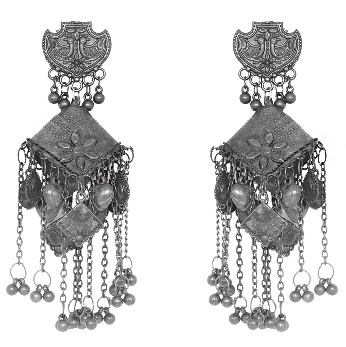 Teejh Sharvya Silver Oxidised Earrings