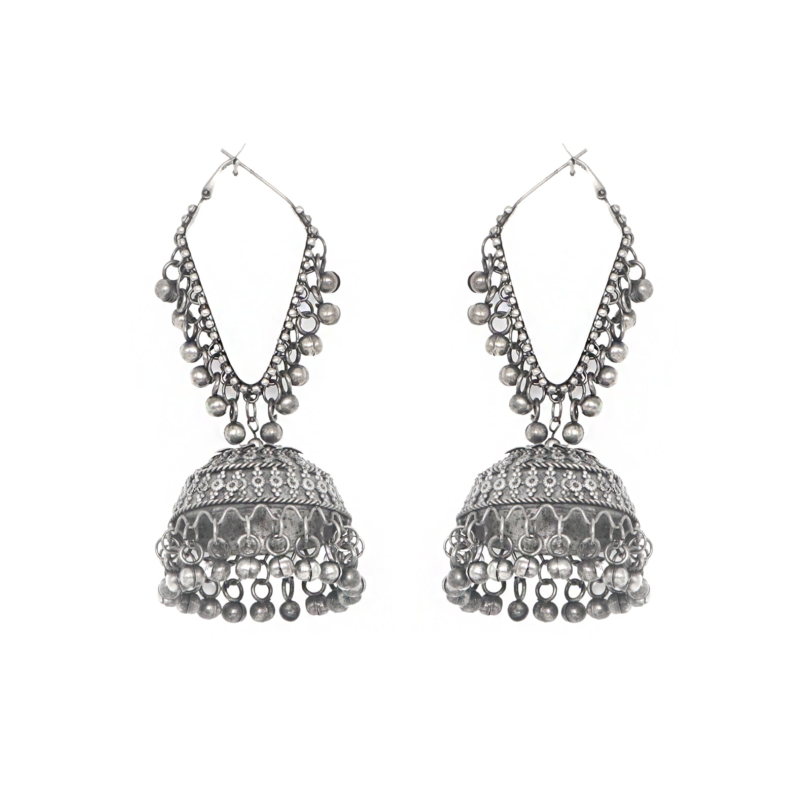 Teejh Turvi Silver Oxidised Earrings