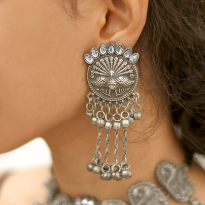 Teejh Ridhi Silver Oxidised Choker Necklace Set