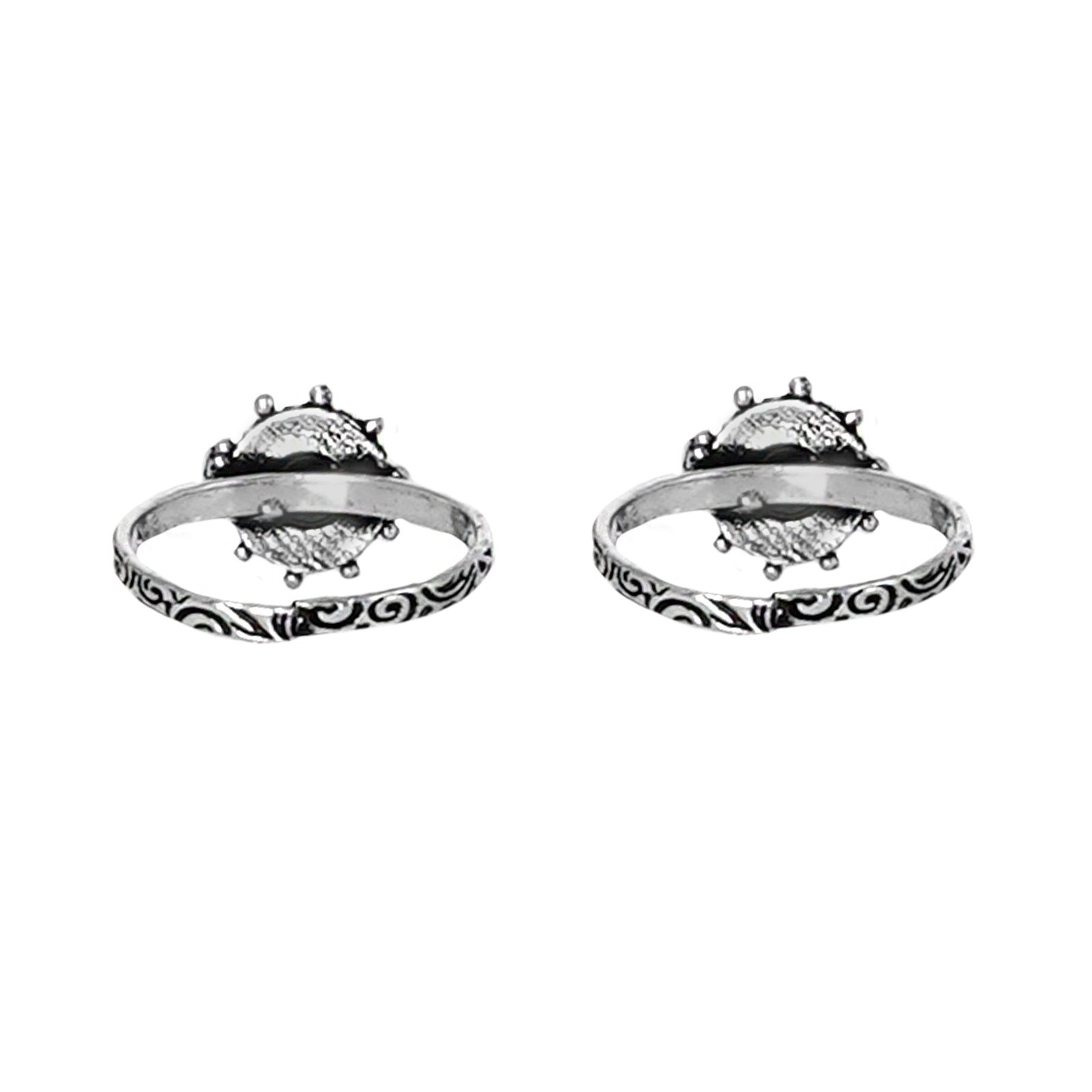 Teejh Vihana Black Stone Silver Oxidised Toe Rings
