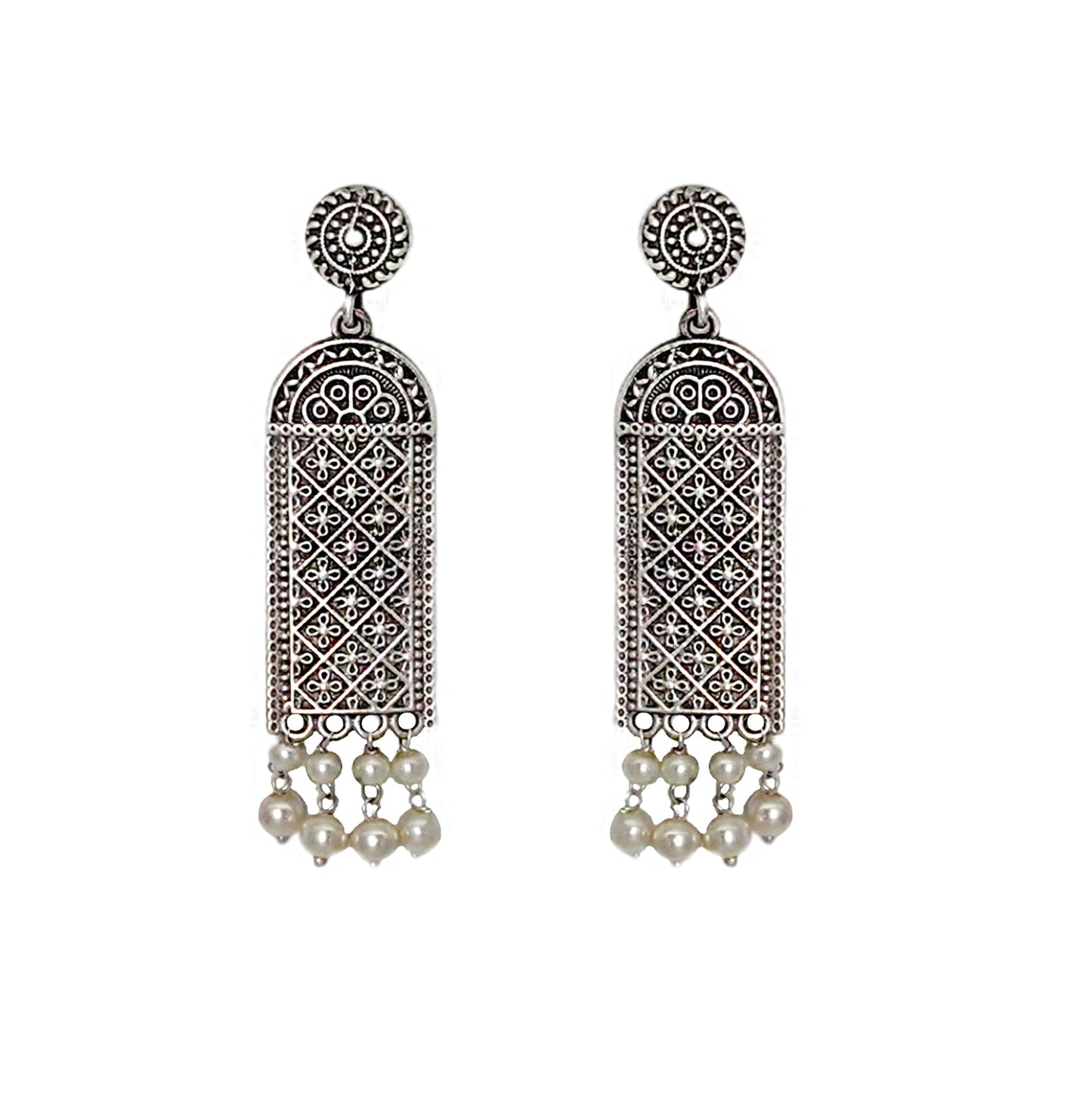 Teejh Oeshi Silver Oxidised Earrings