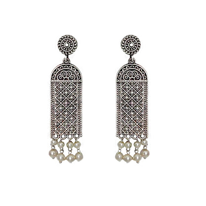 Teejh Oeshi Silver Oxidised Earrings