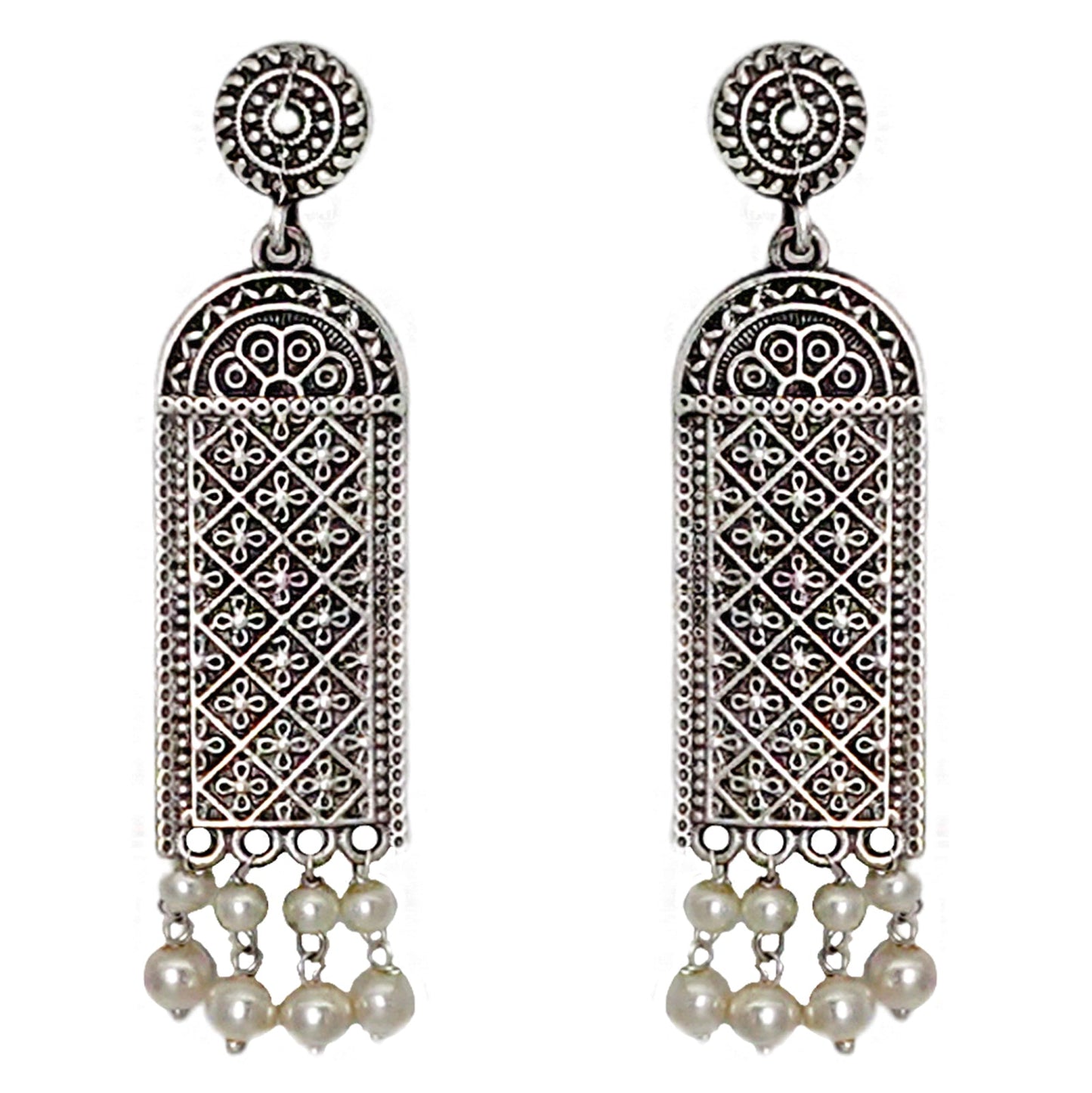 Teejh Oeshi Silver Oxidised Earrings