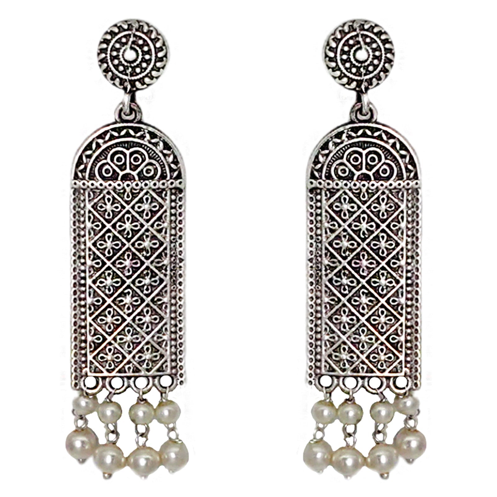Teejh Oeshi Silver Oxidised Earrings