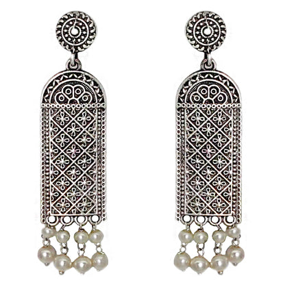 Teejh Oeshi Silver Oxidised Earrings