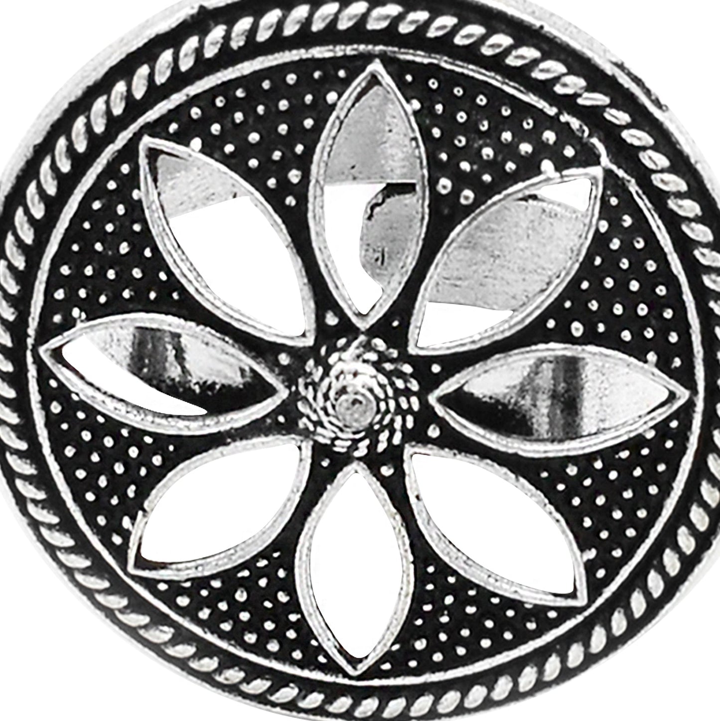 Adya Silver Floral Ring - Teejh