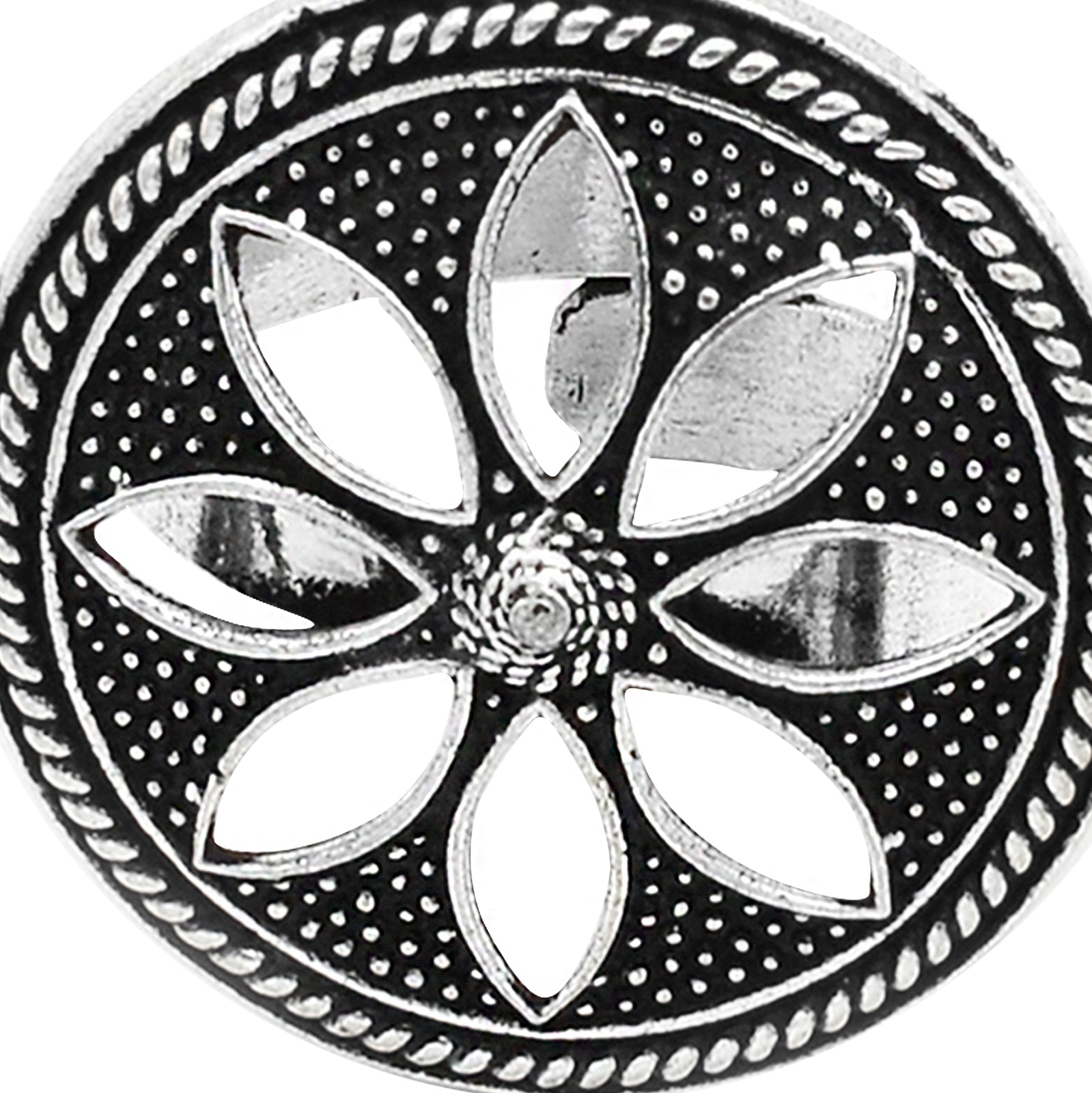 Adya Silver Floral Ring - Teejh