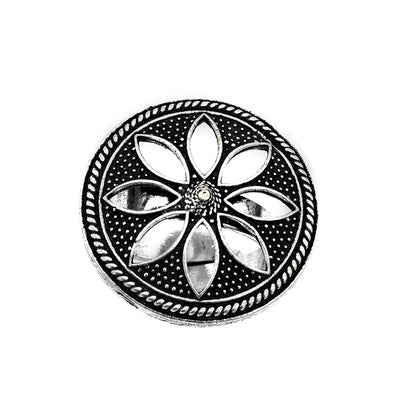 Adya Silver Floral Ring - Teejh