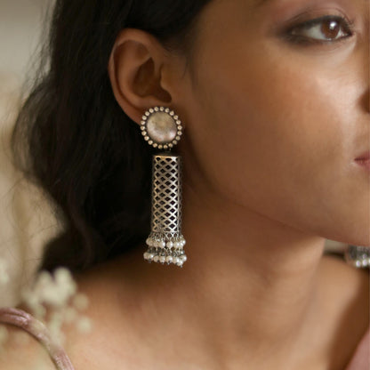 Teejh Qushi Silver Oxidised Earrings
