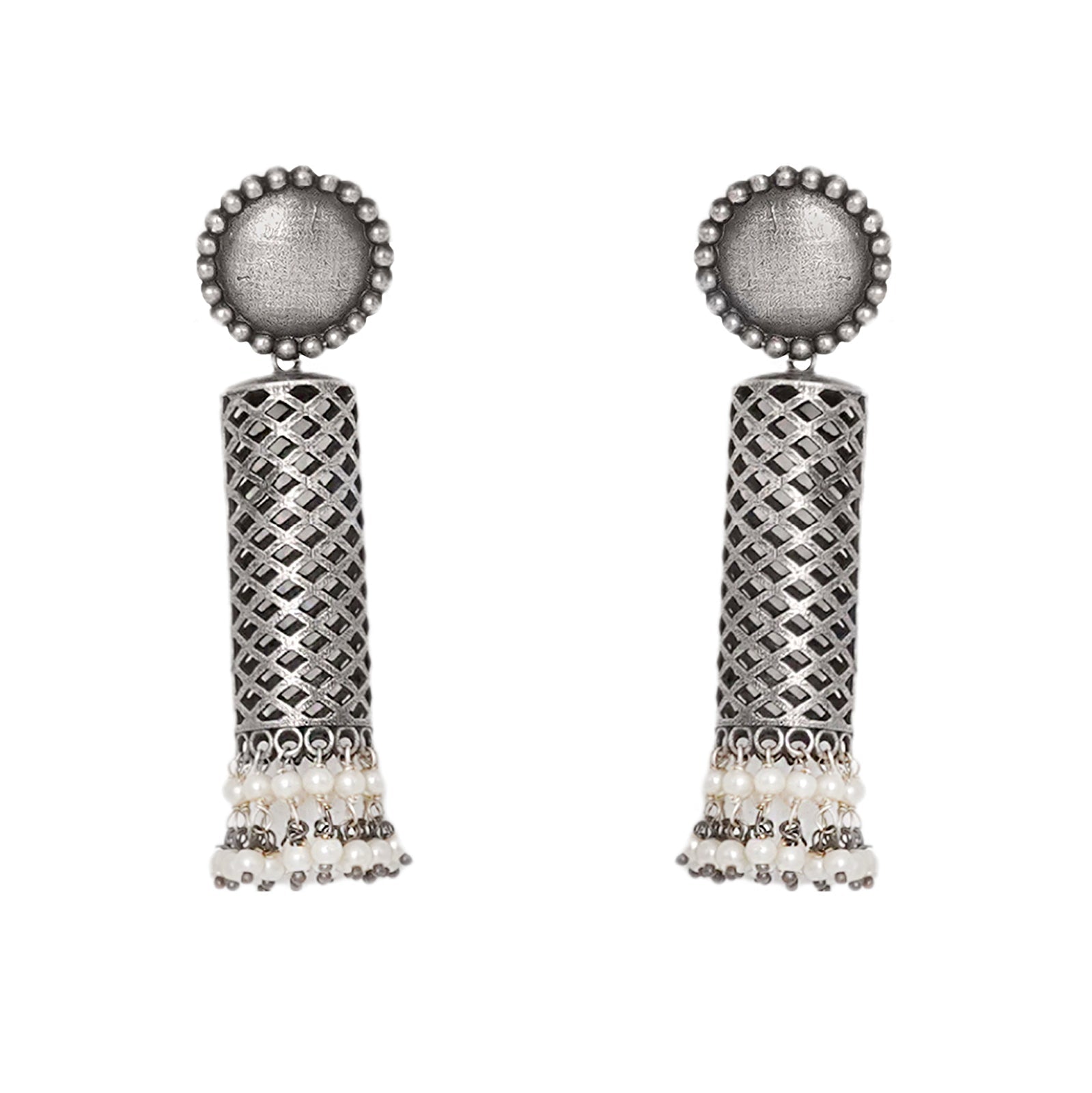 Teejh Qushi Silver Oxidised Earrings