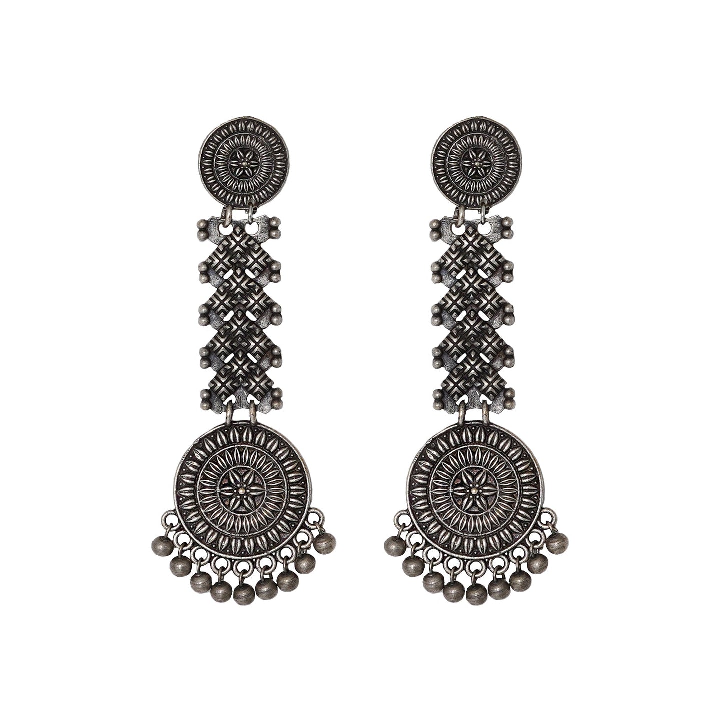 Teejh Raveena Silver Oxidised Earrings