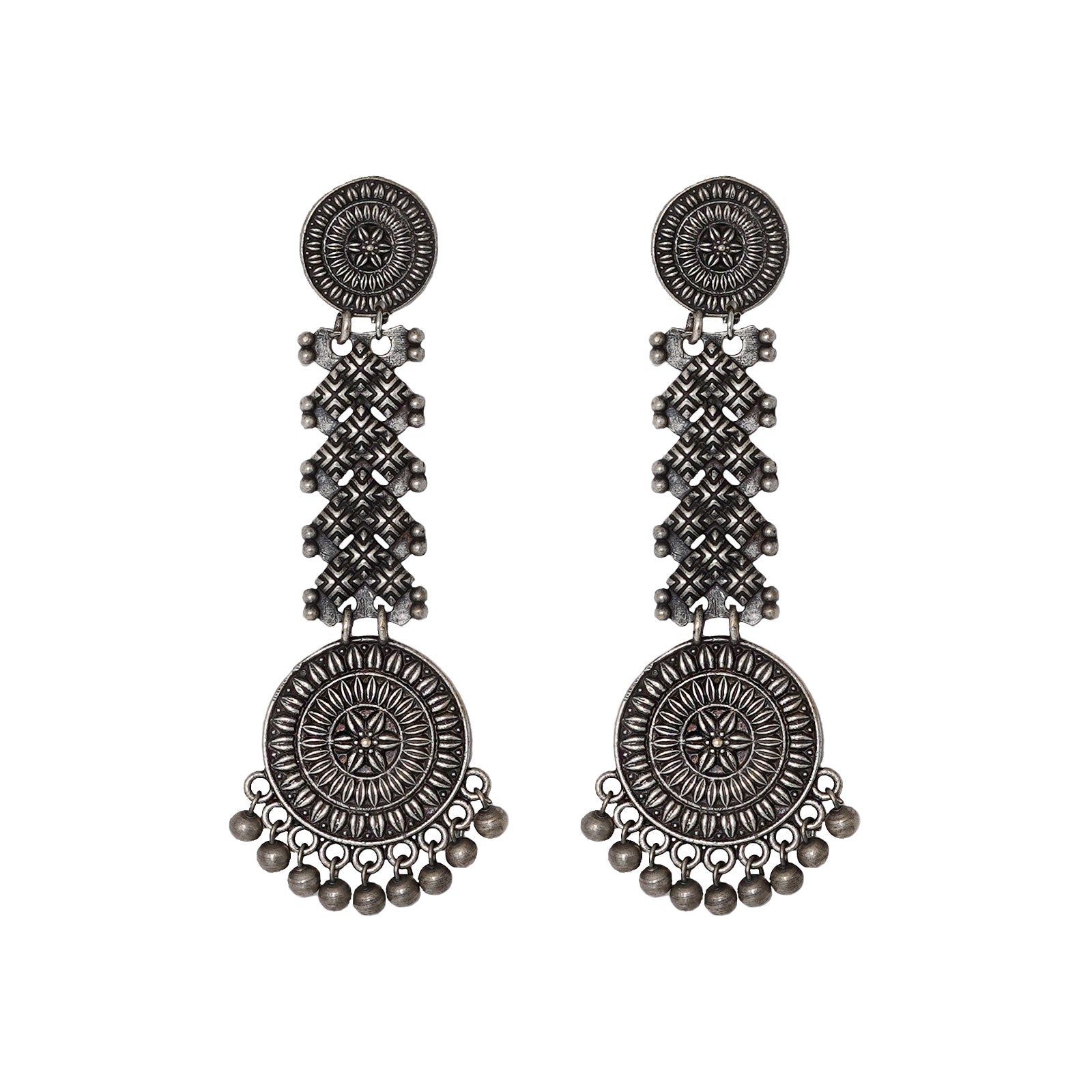 Teejh Raveena Silver Oxidised Earrings