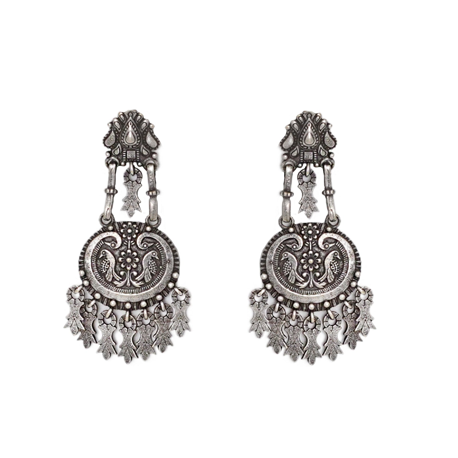 Teejh Vedhika Silver Oxidsed Earrings