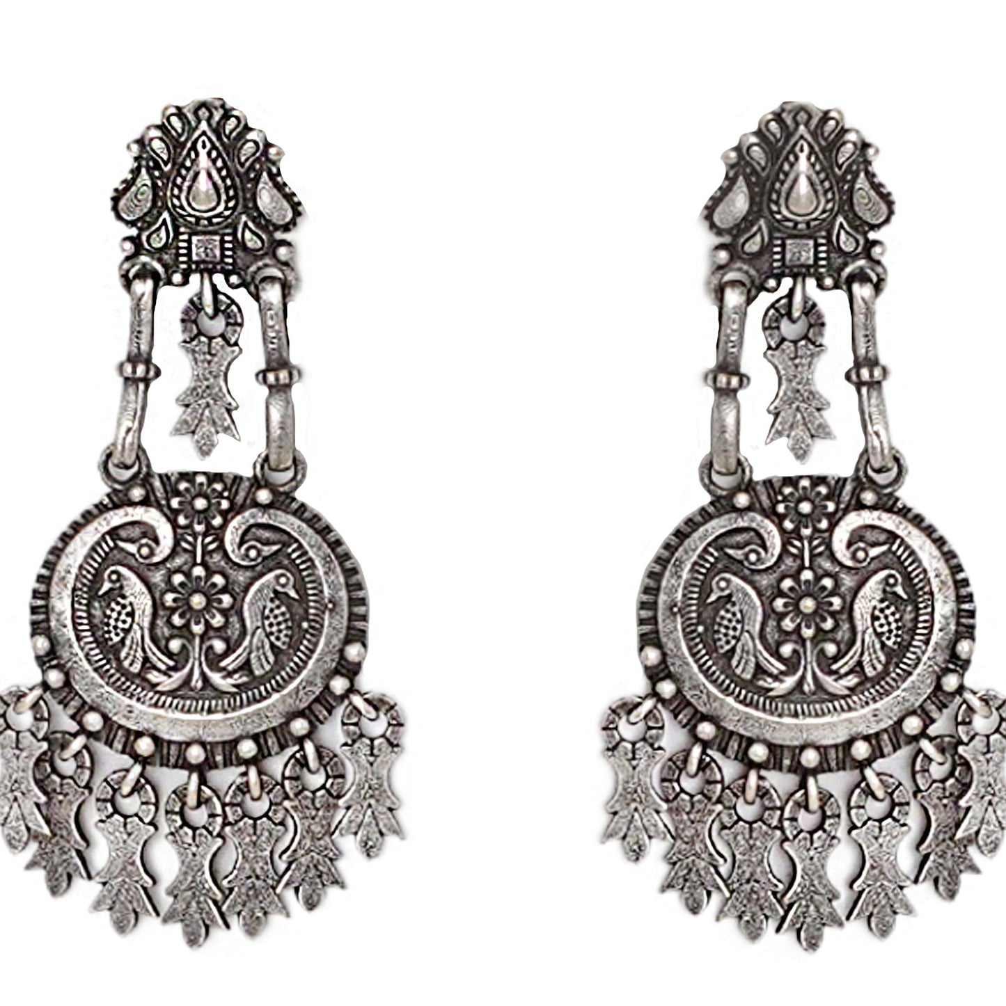 Teejh Vedhika Silver Oxidsed Earrings