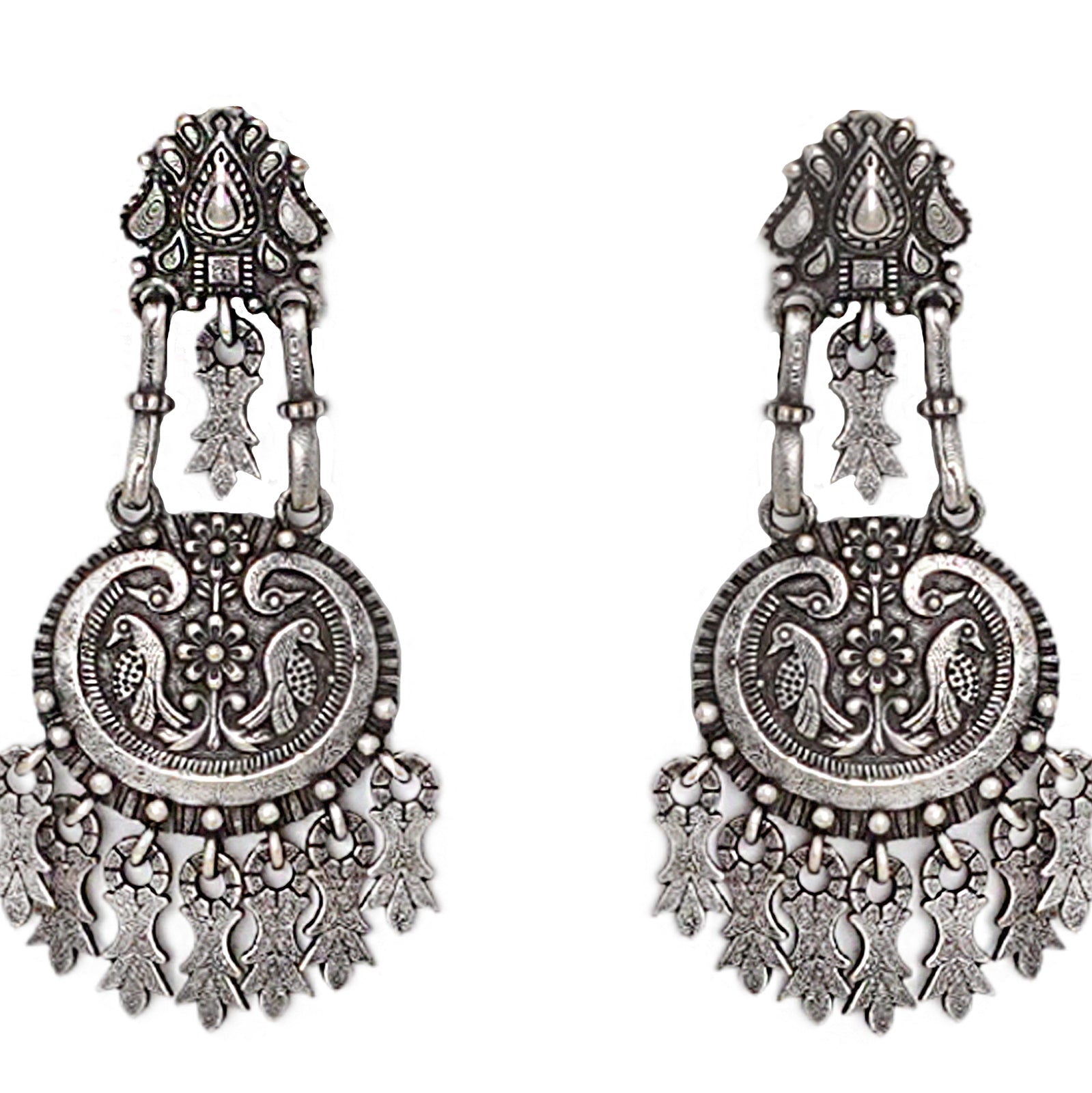 Teejh Vedhika Silver Oxidsed Earrings