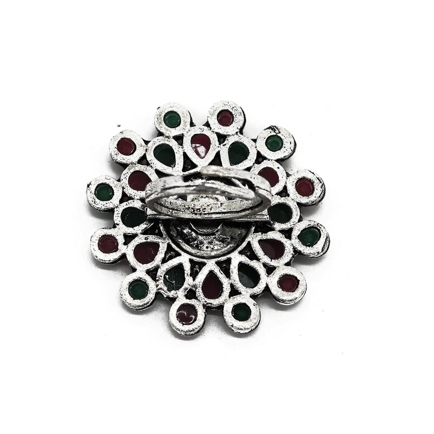 Vani Multi Colored Stone Silver Ring - Teejh