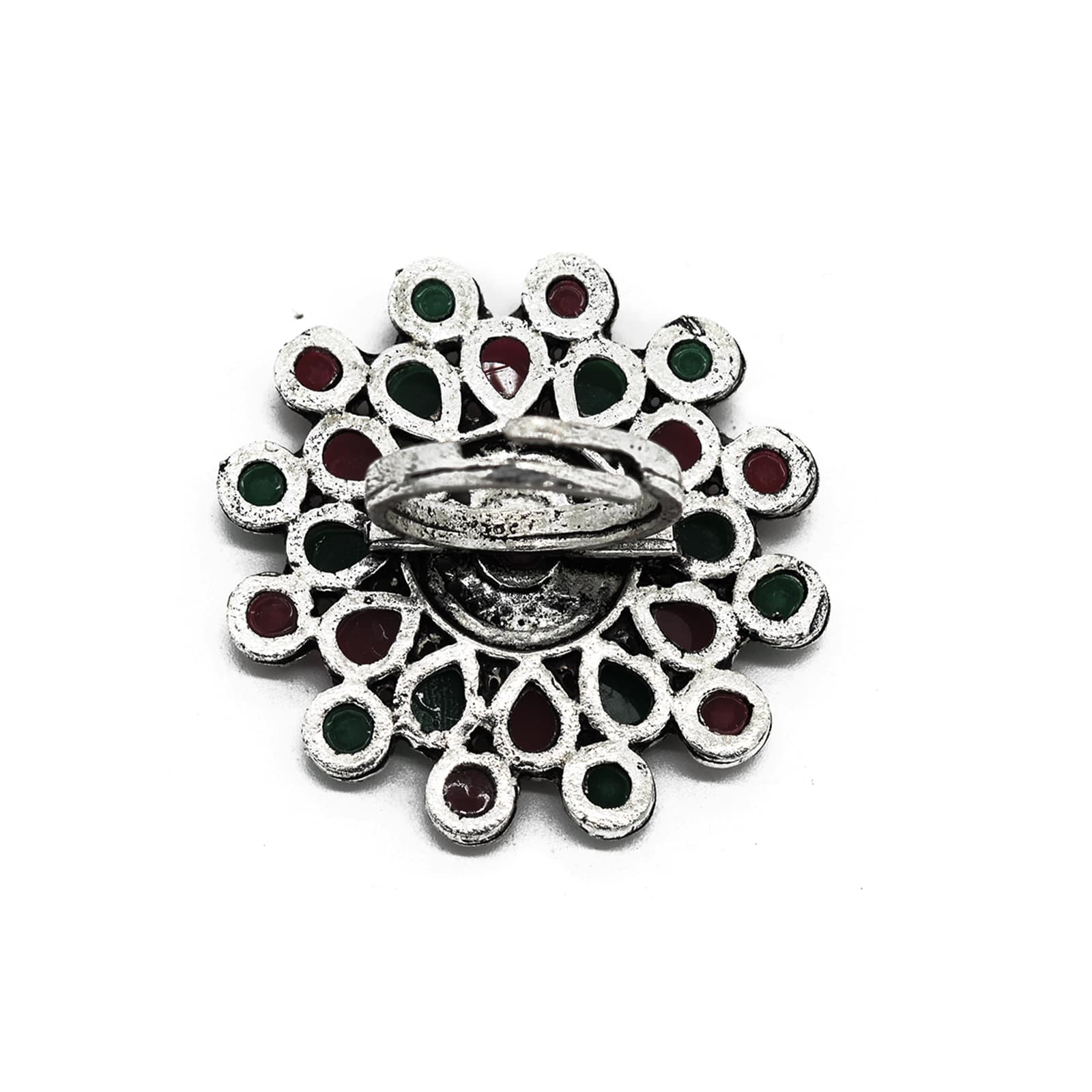 Vani Multi Colored Stone Silver Ring - Teejh