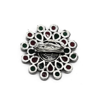 Vani Multi Colored Stone Silver Ring - Teejh