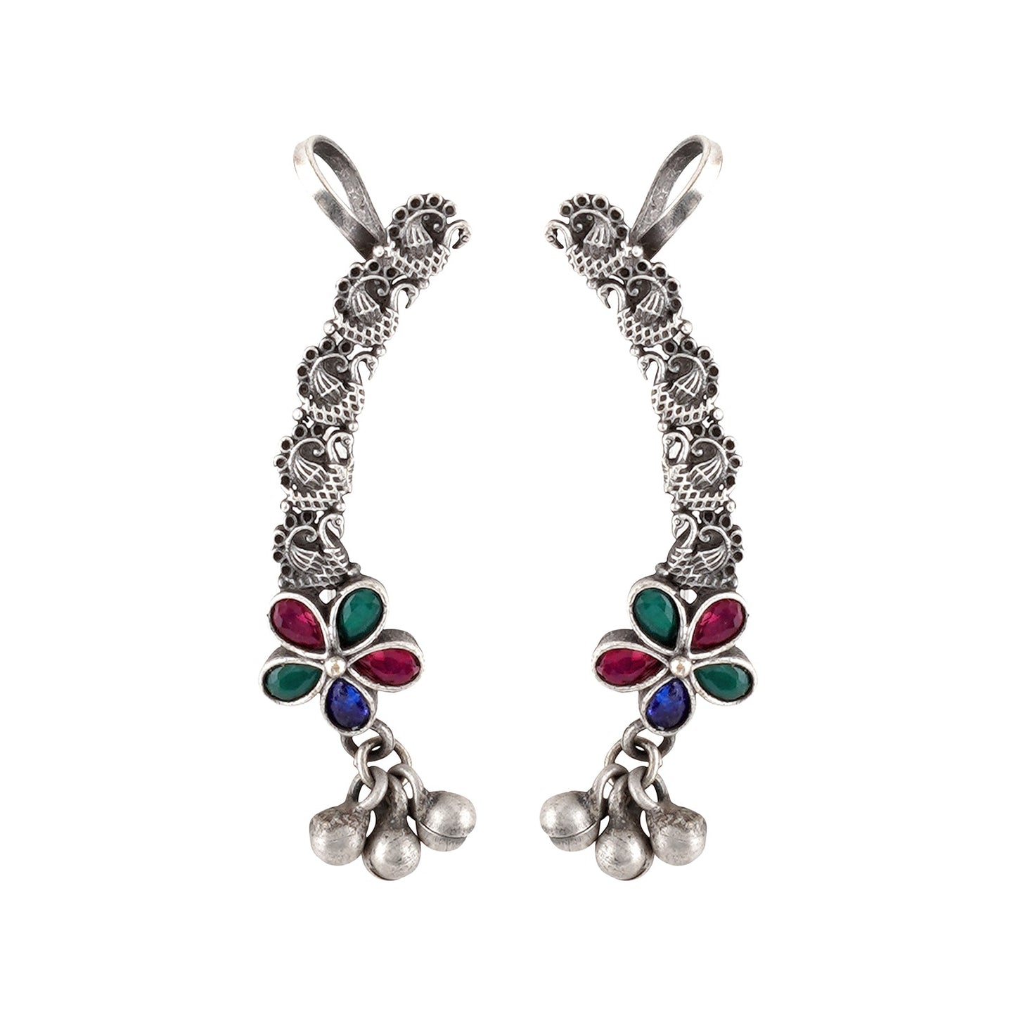 Teejh Gahez Multi-colored Silver Oxidised Earrings