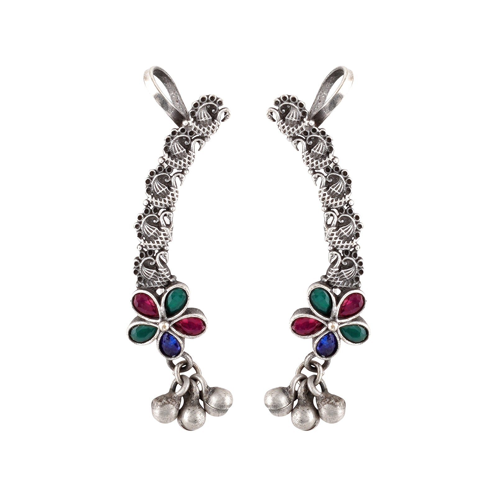 Teejh Gahez Multi-colored Silver Oxidised Earrings