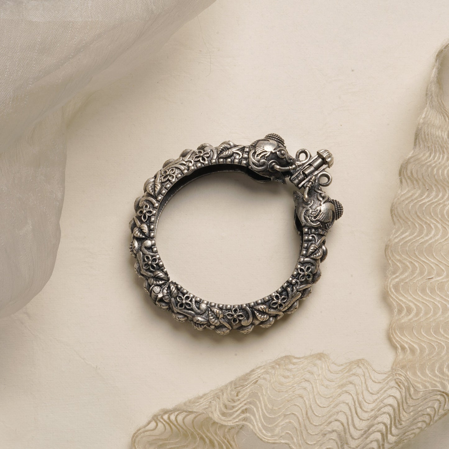 Teejh Suvarna Silver Oxidised Bangle