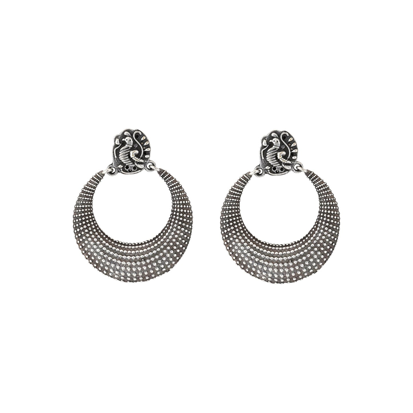 Teejh Pranali Silver Oxidised Earrings