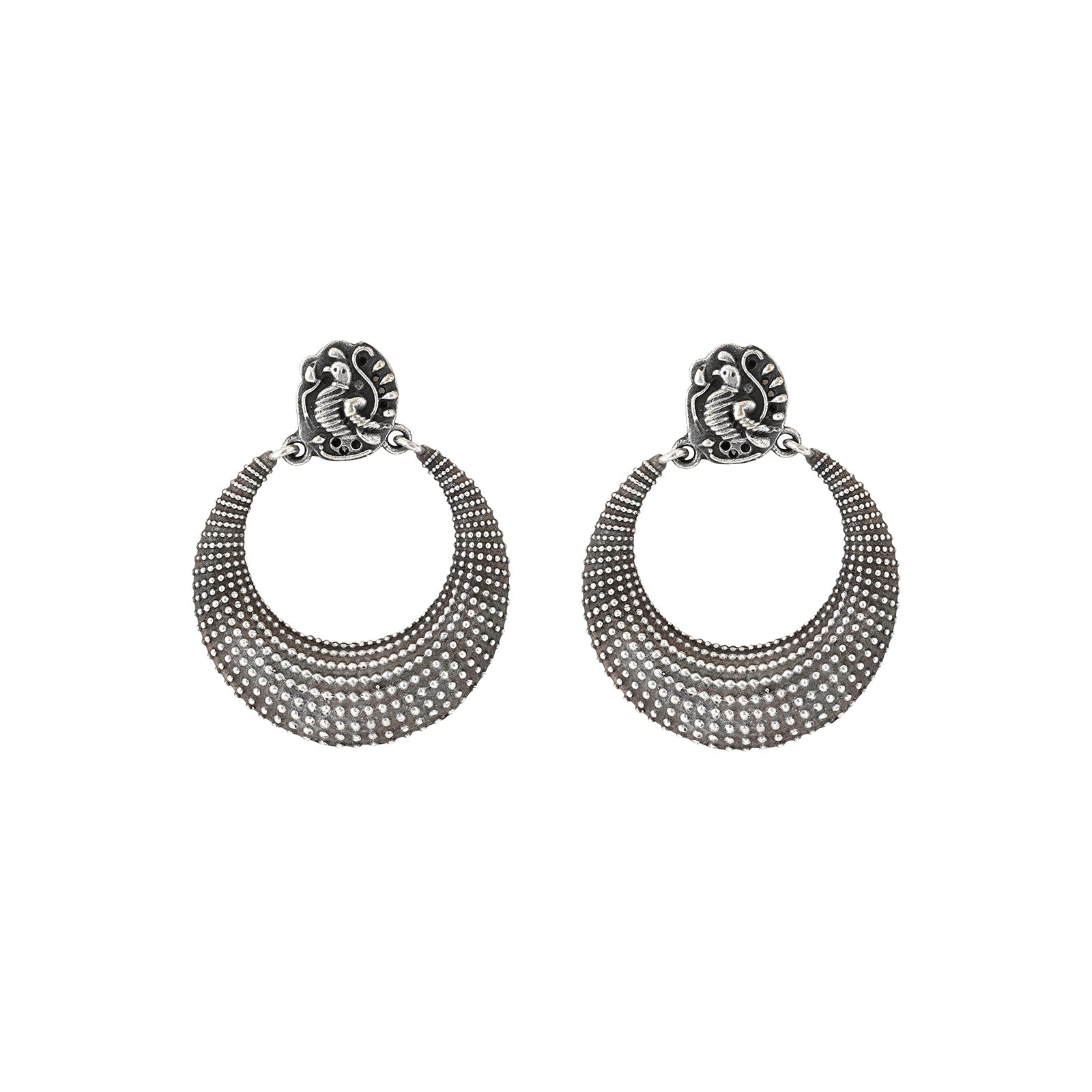 Teejh Pranali Silver Oxidised Earrings