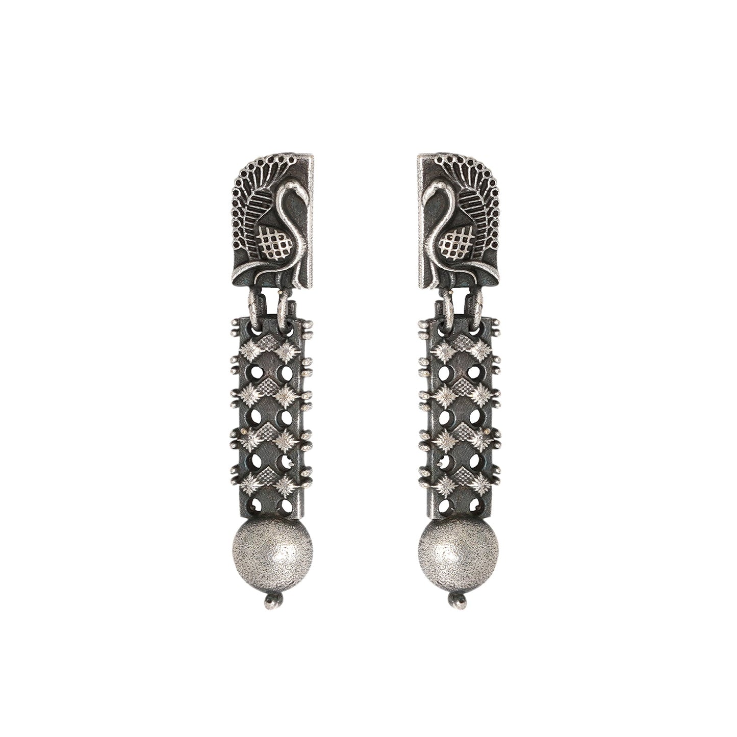 Teejh Aalina Silver Oxidised Earrings