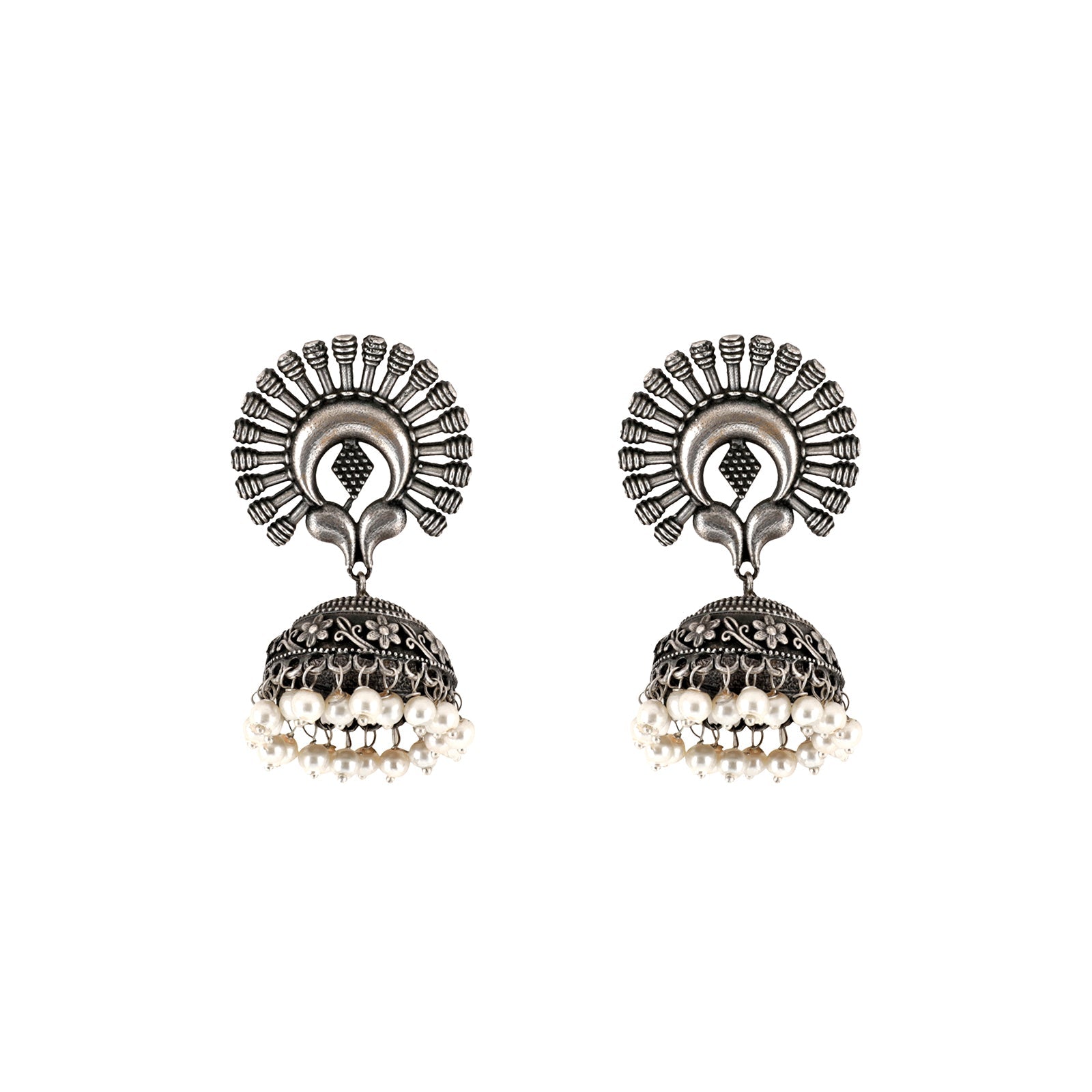 Teejh Jhalsa Silver oxidised earring