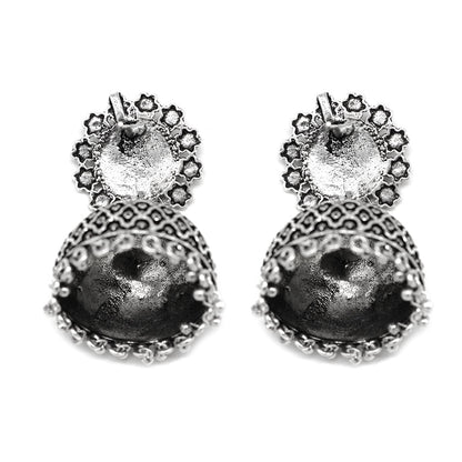 Ishani Silver Oxidized Jhumki - Teejh