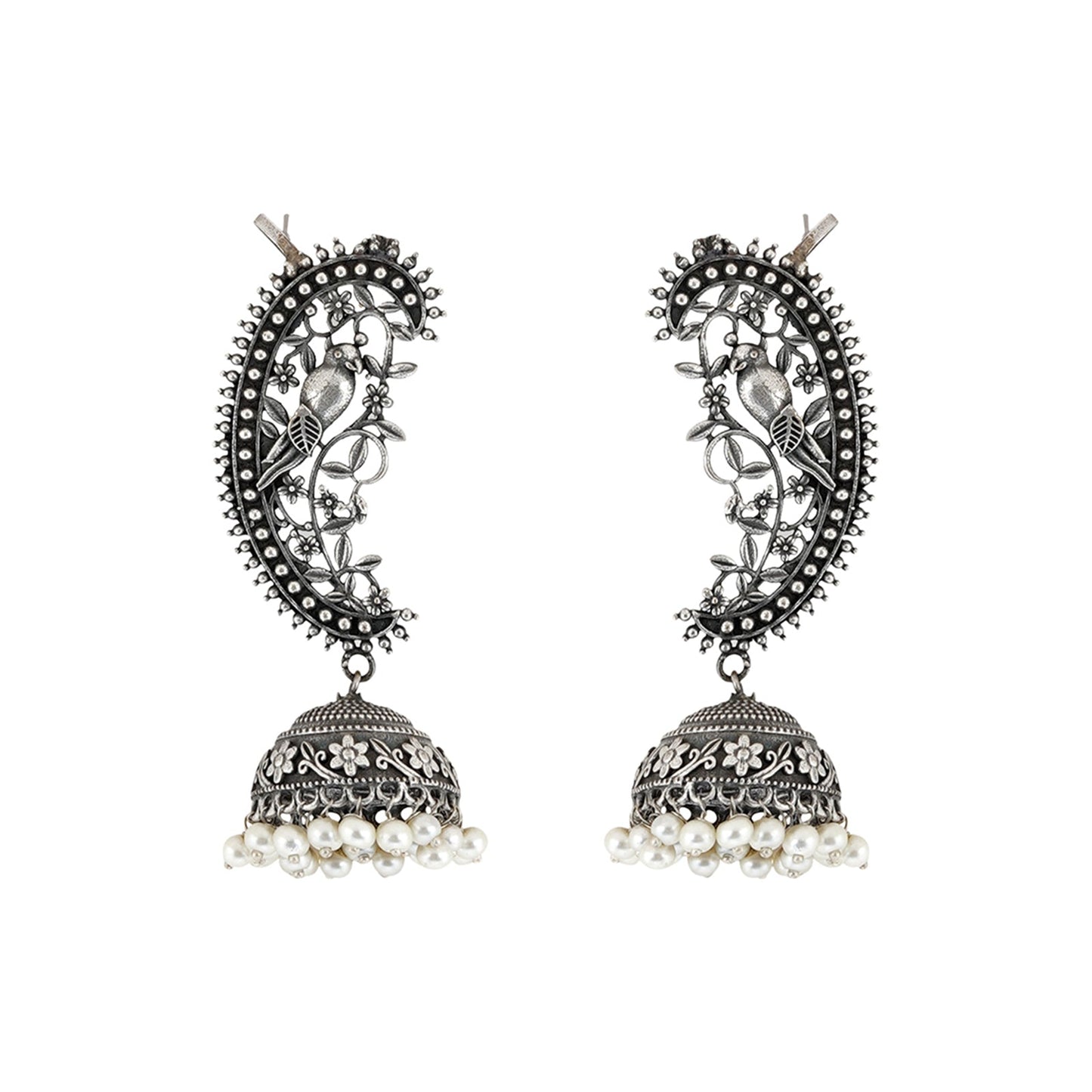 Teejh Maira silver oxidised earrings