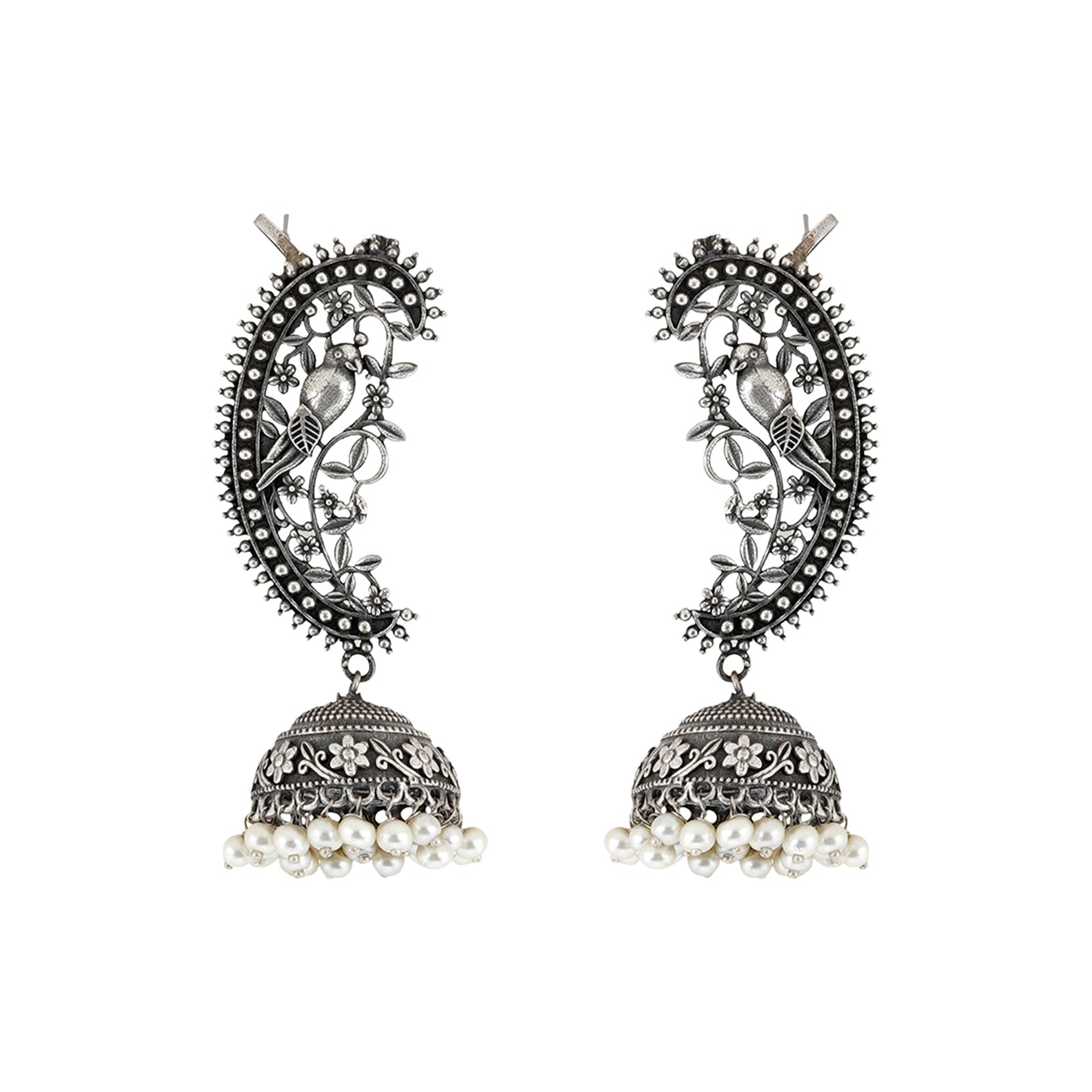 Teejh Maira silver oxidised earrings