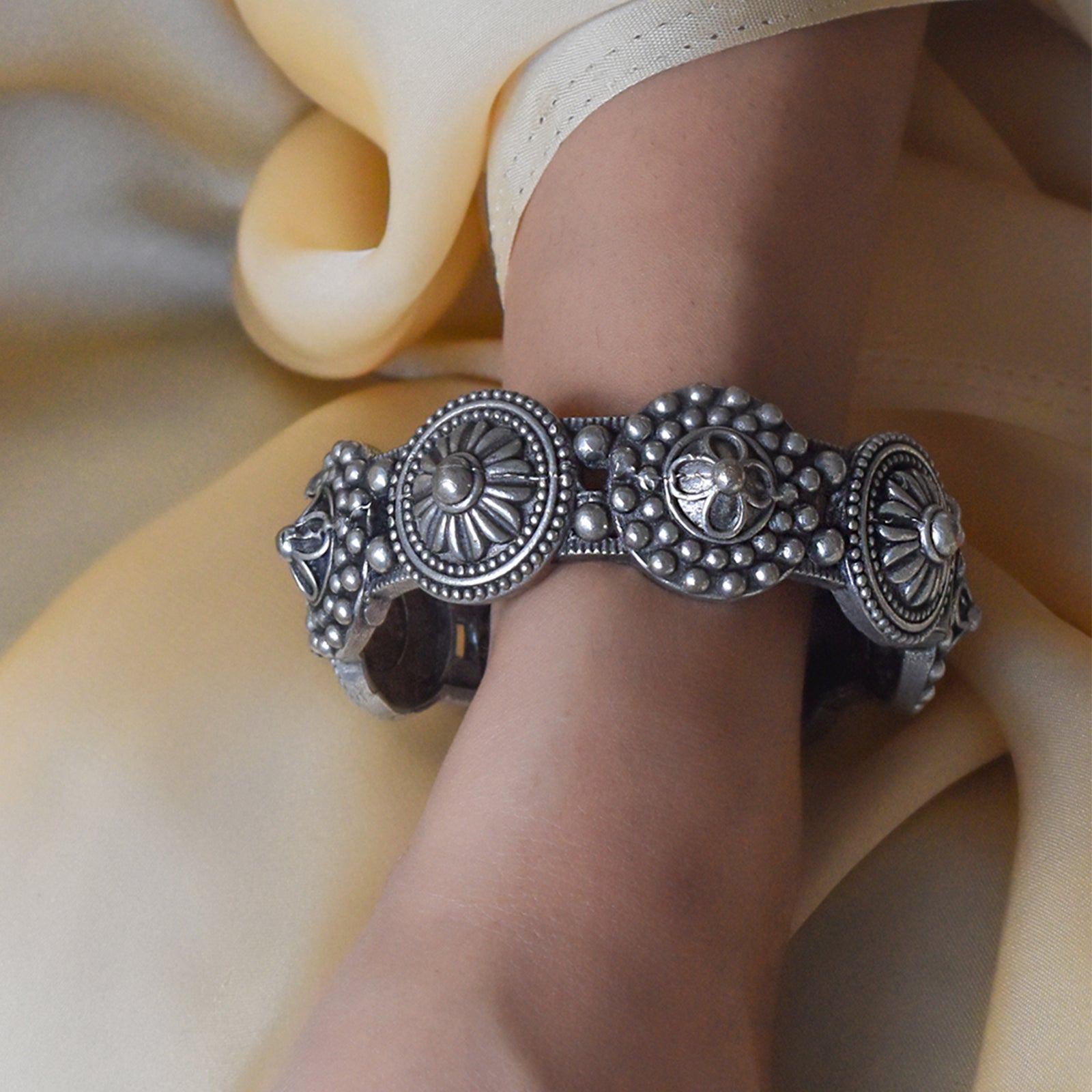 Teejh Sheela Silver Oxidised Bracelet