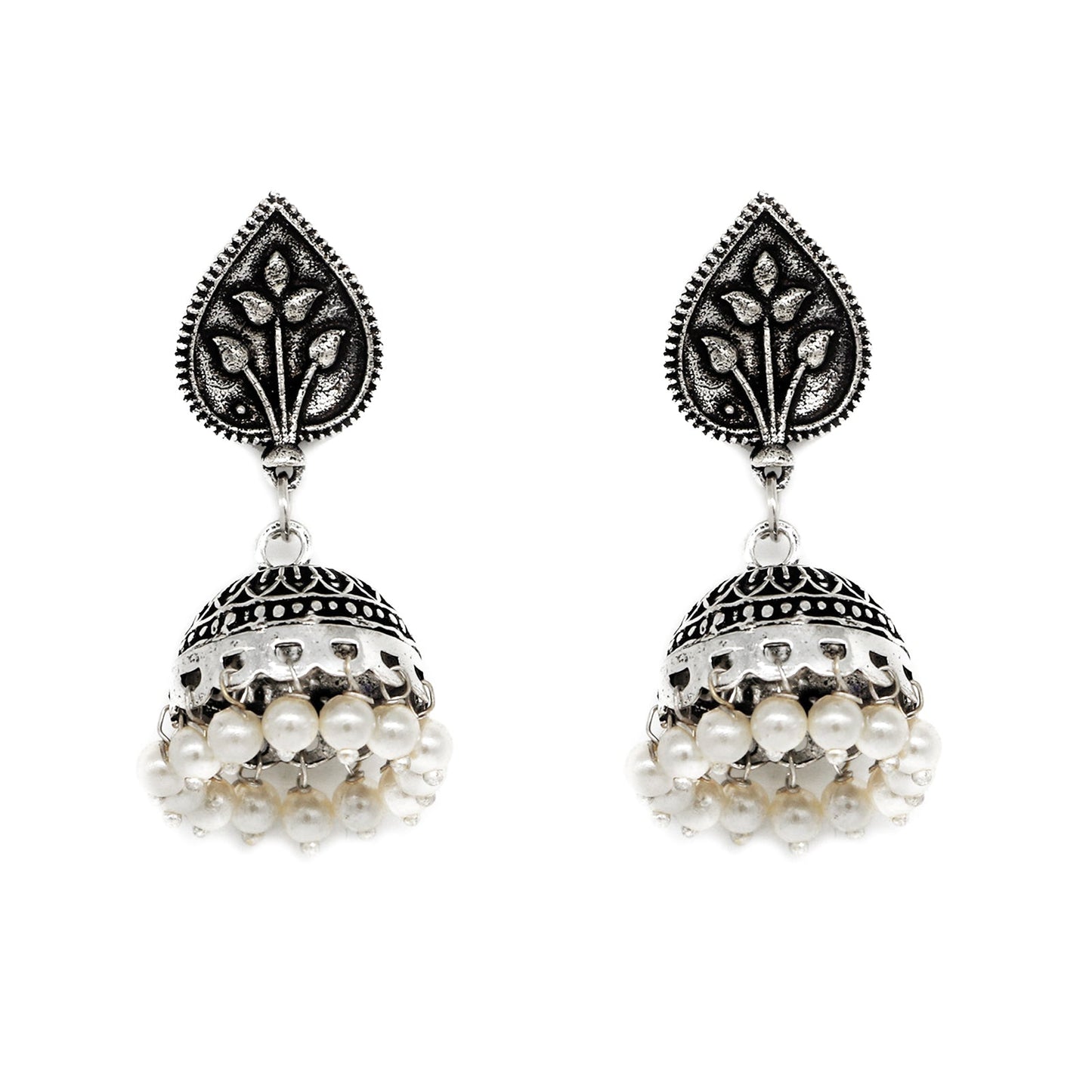 Pavaki Multi Colored Silver Oxidized  Pendant Set - Teejh
