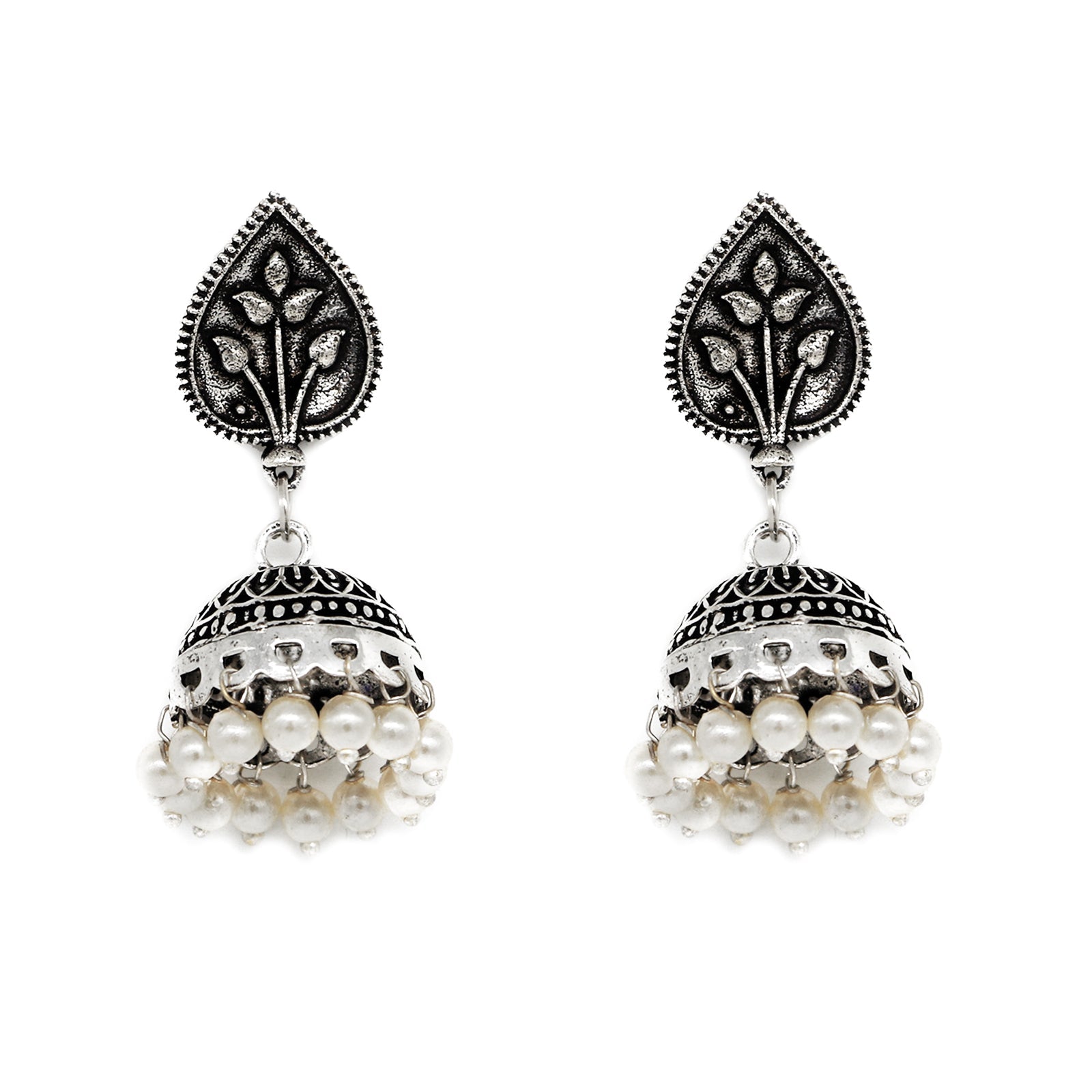 Pavaki Multi Colored Silver Oxidized  Pendant Set - Teejh