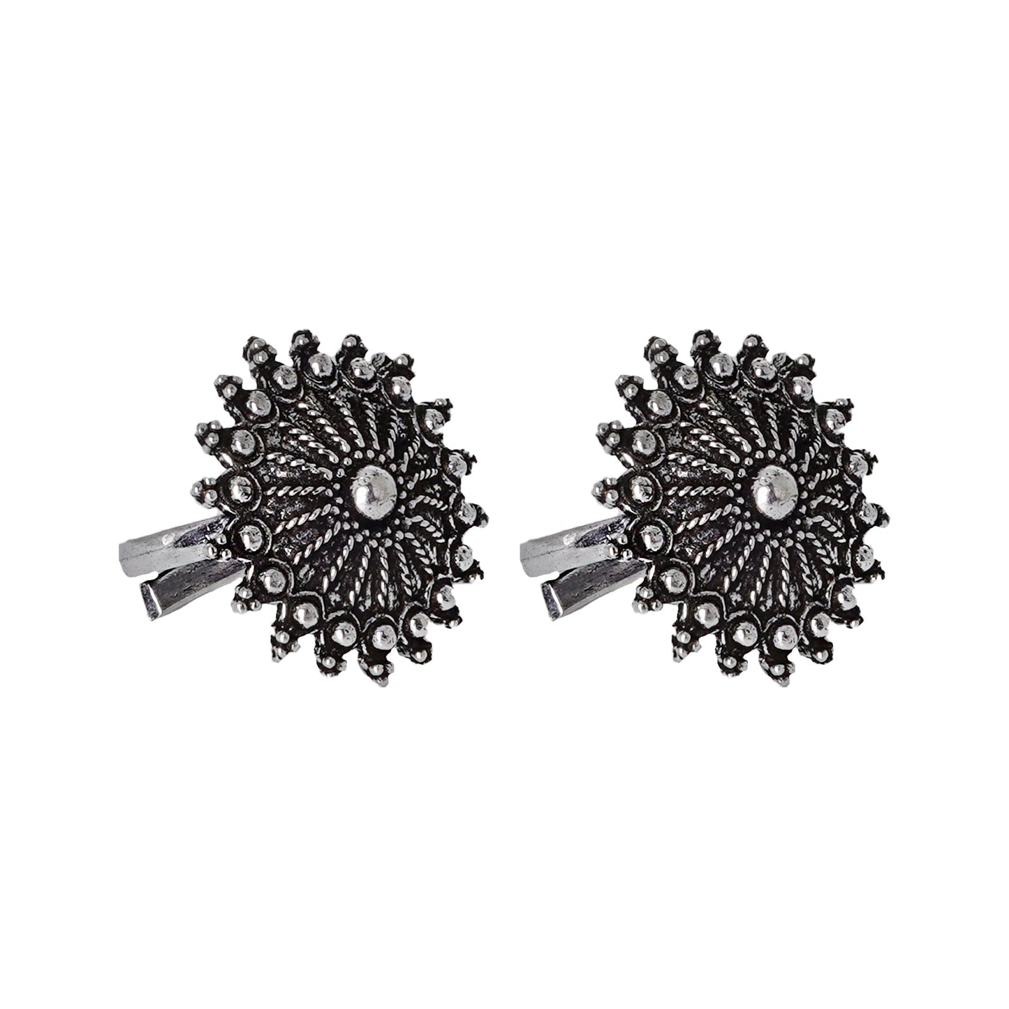 Teejh Megh Silver Oxidised  Toe Rings