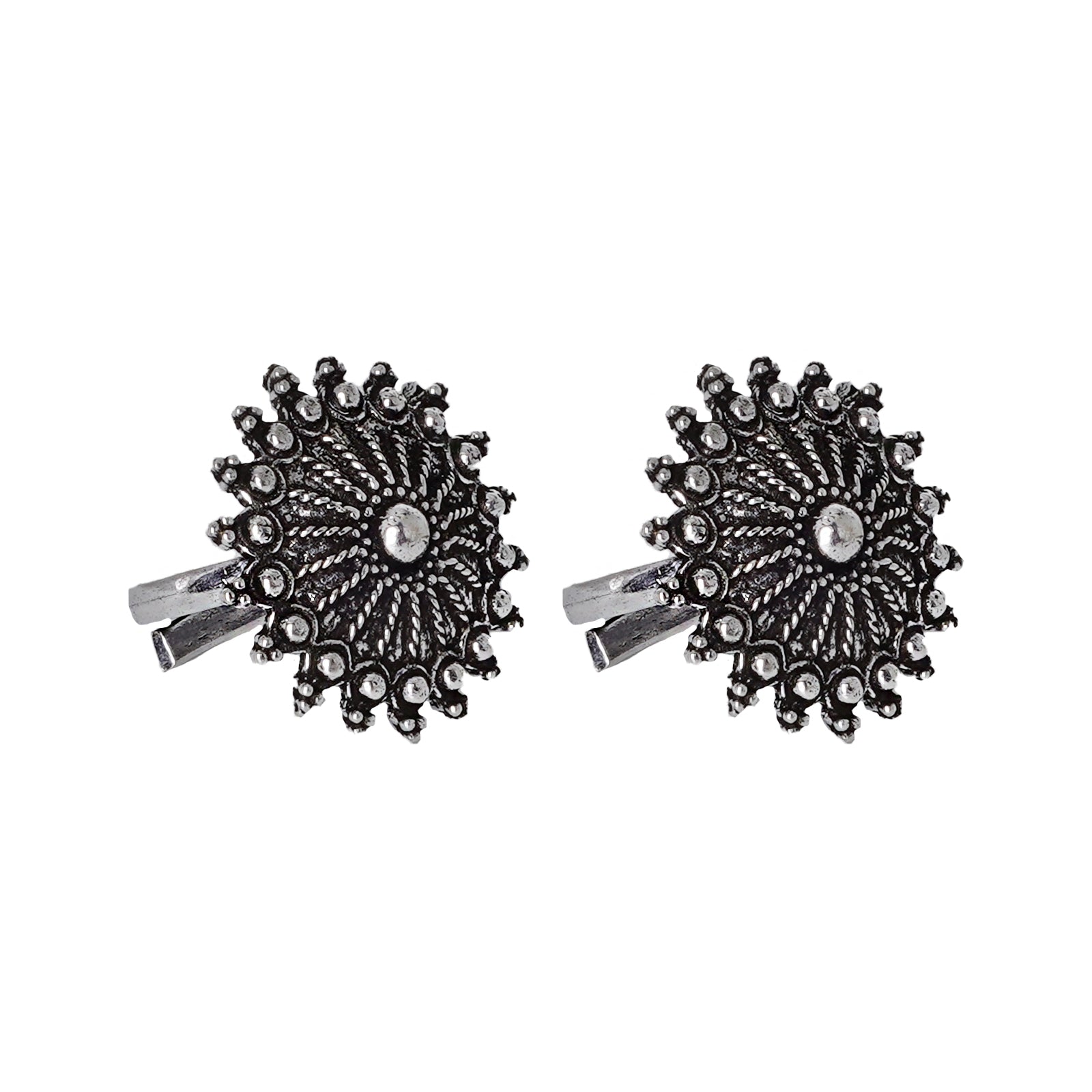Teejh Megh Silver Oxidised  Toe Rings