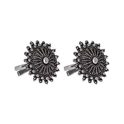 Teejh Megh Silver Oxidised  Toe Rings