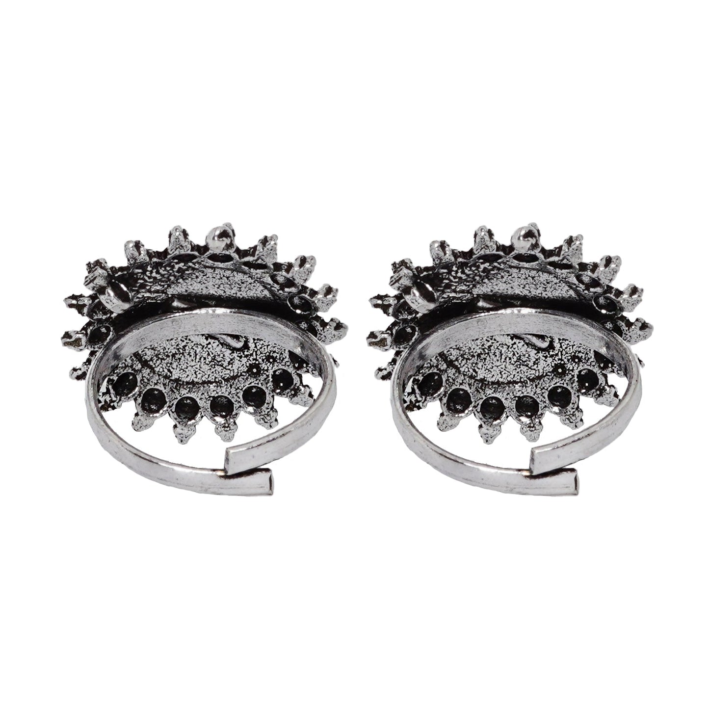Teejh Megh Silver Oxidised  Toe Rings