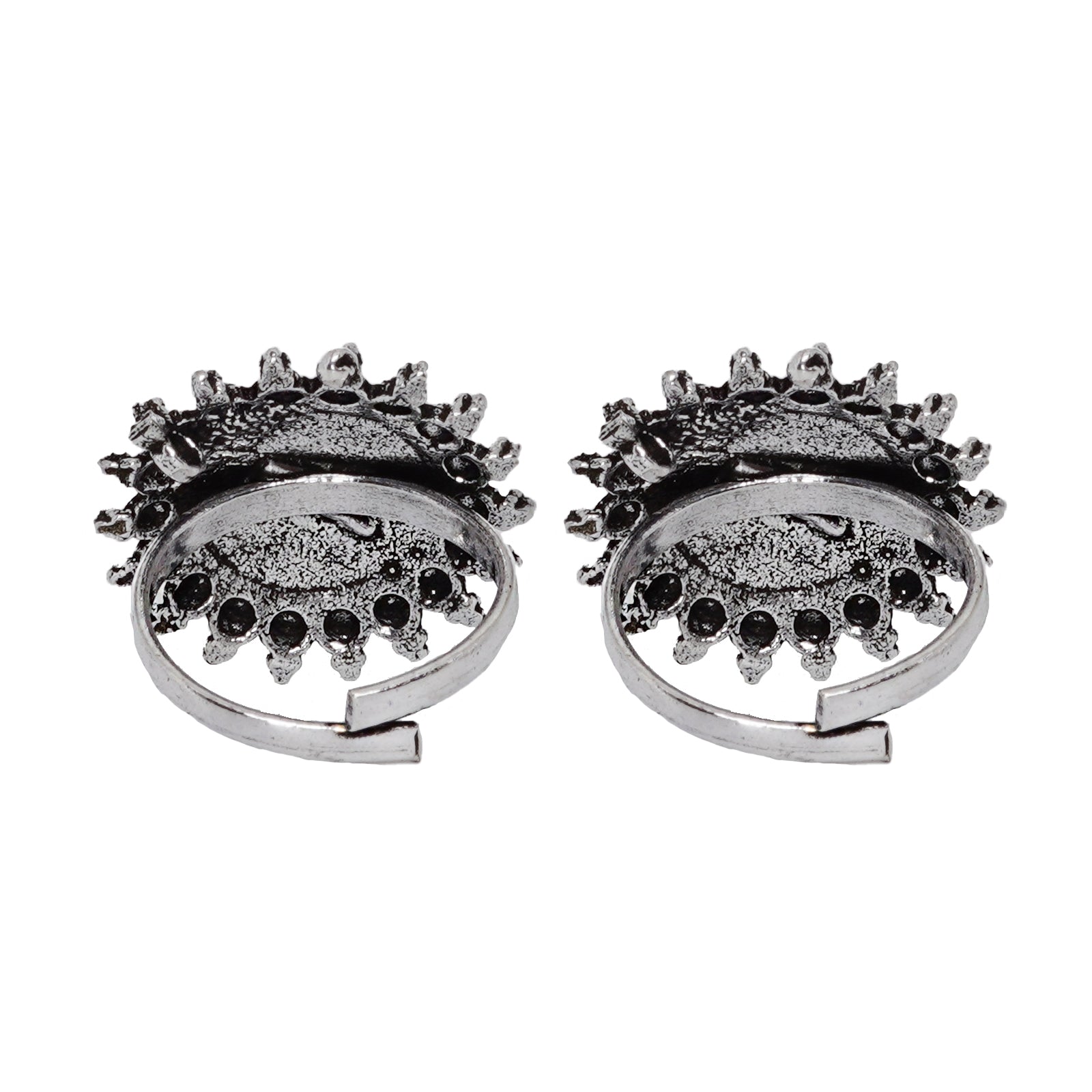 Teejh Megh Silver Oxidised  Toe Rings
