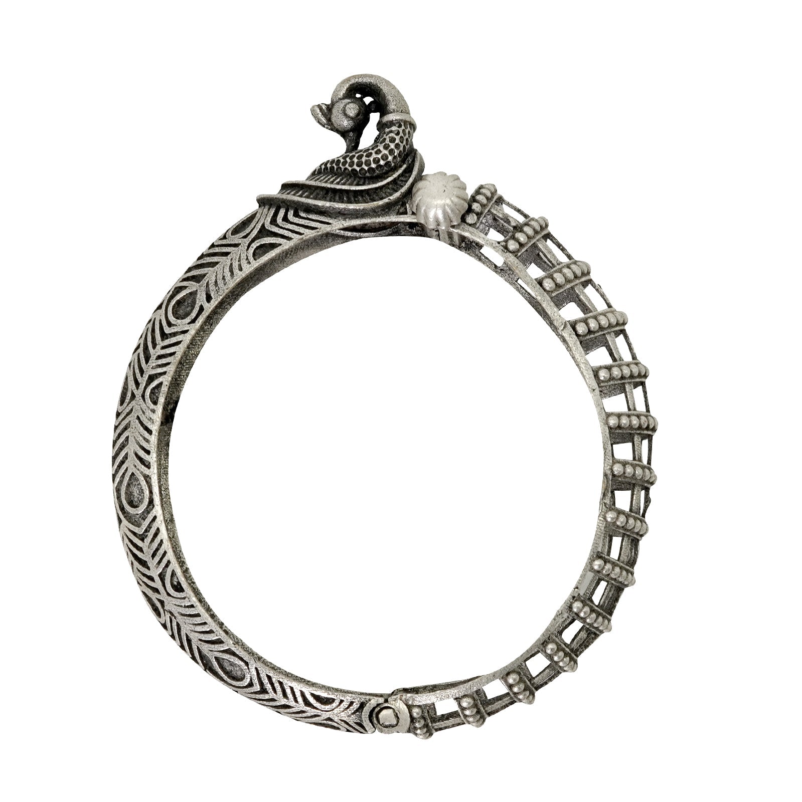 Teejh Aishay Silver Oxidised Bangle