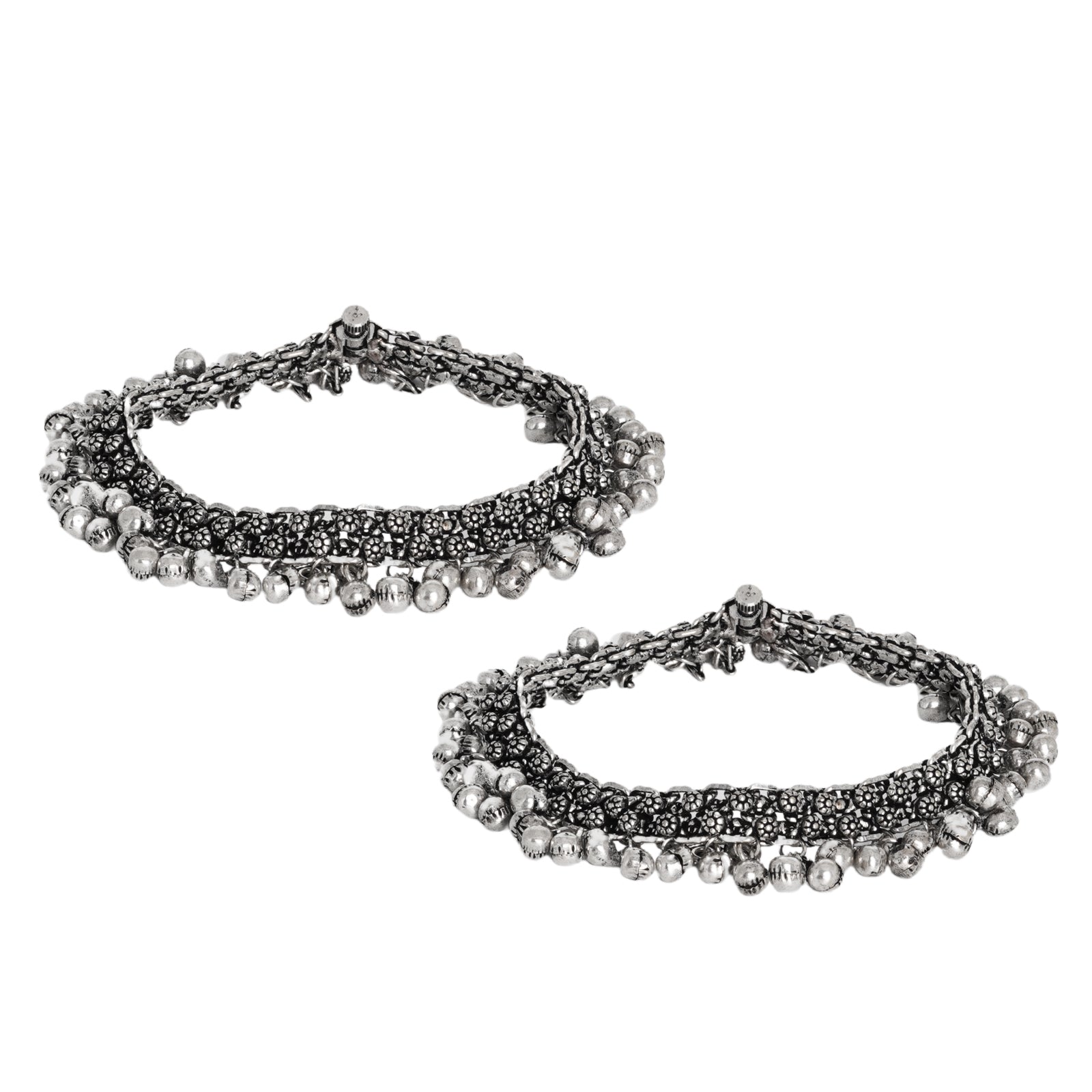 Teejh Raashika Silver oxidised Anklets
