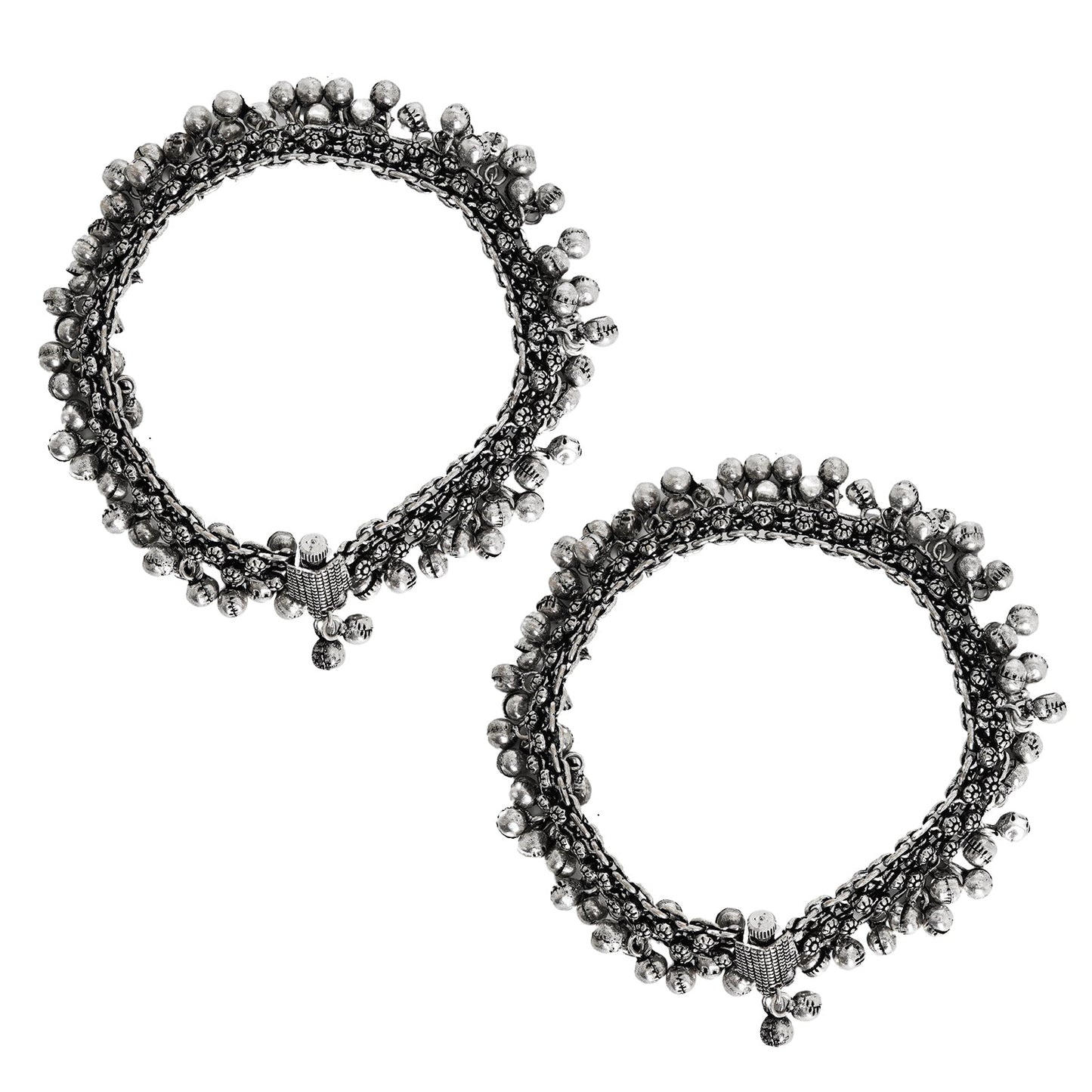 Teejh Raashika Silver oxidised Anklets