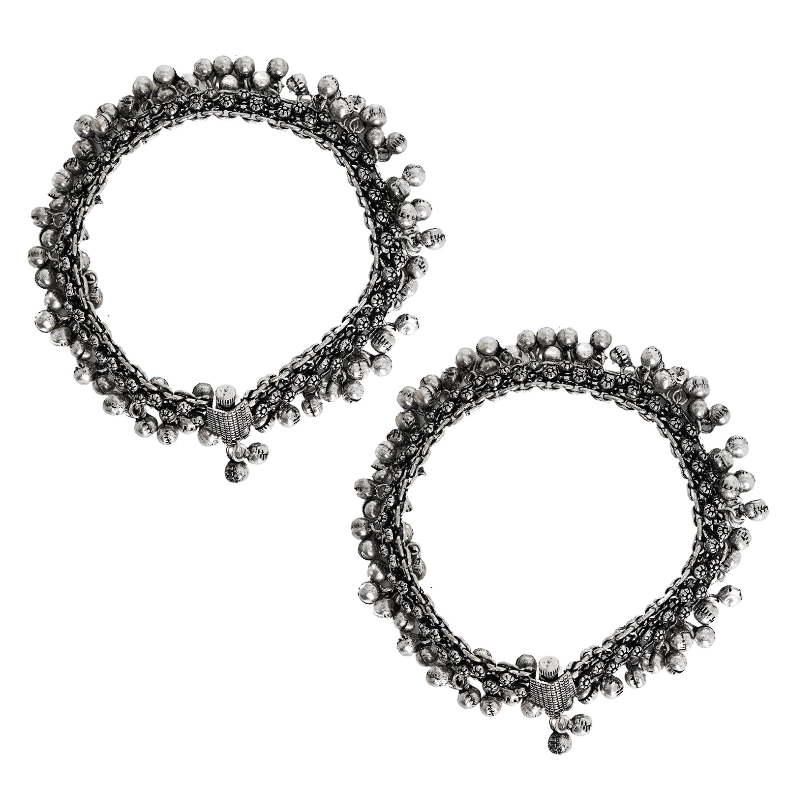 Teejh Raashika Silver oxidised Anklets
