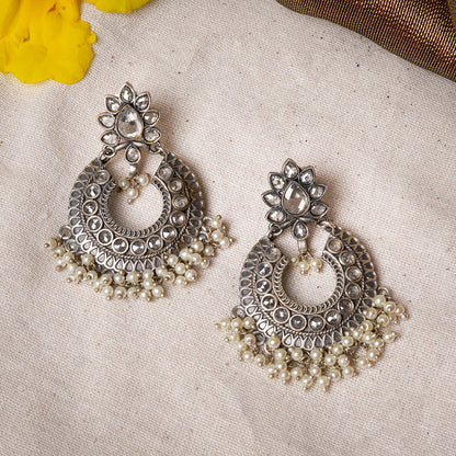 Teejh Tvesha Silver Oxidised Earrings