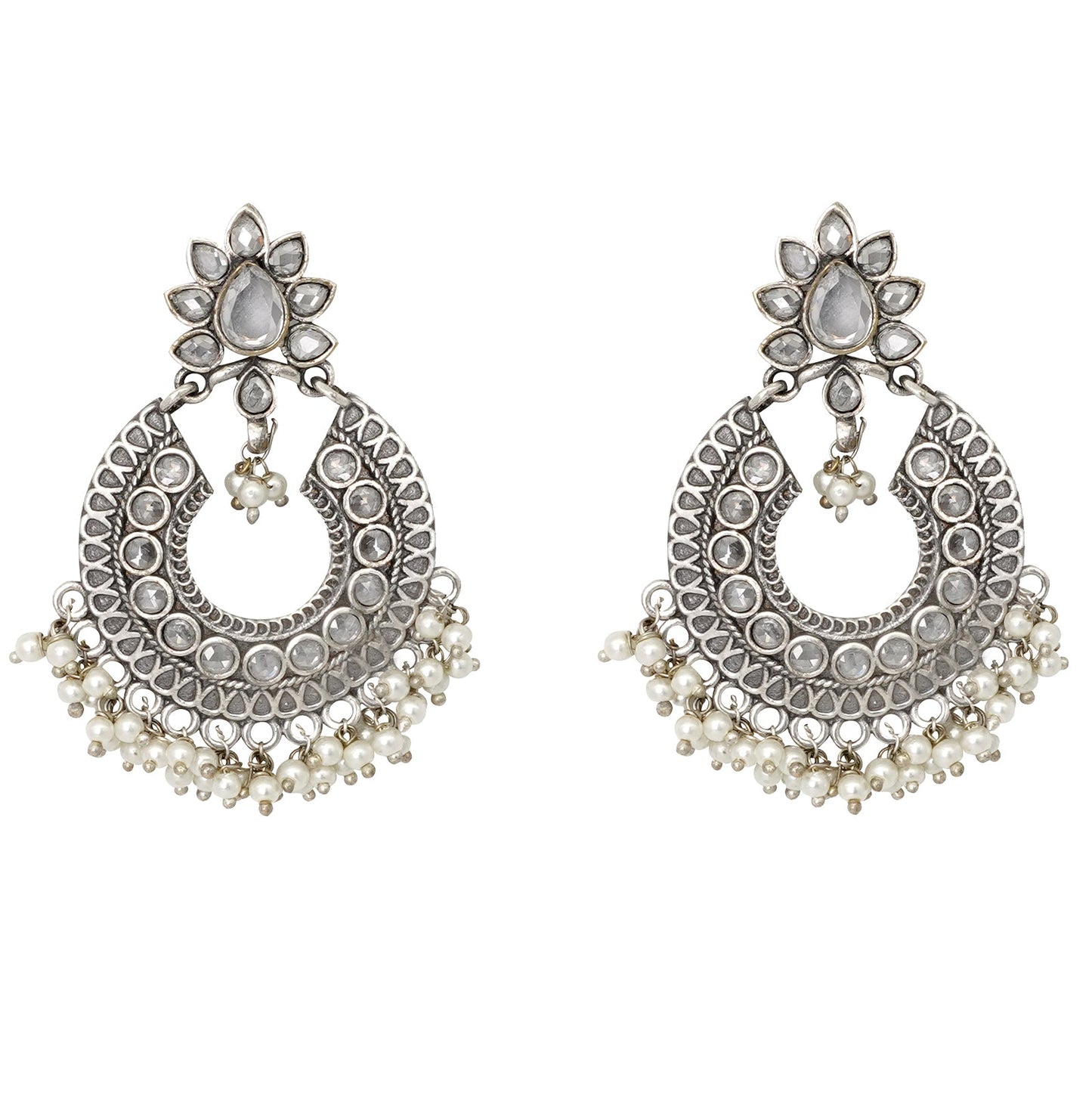 Teejh Tvesha Silver Oxidised Earrings