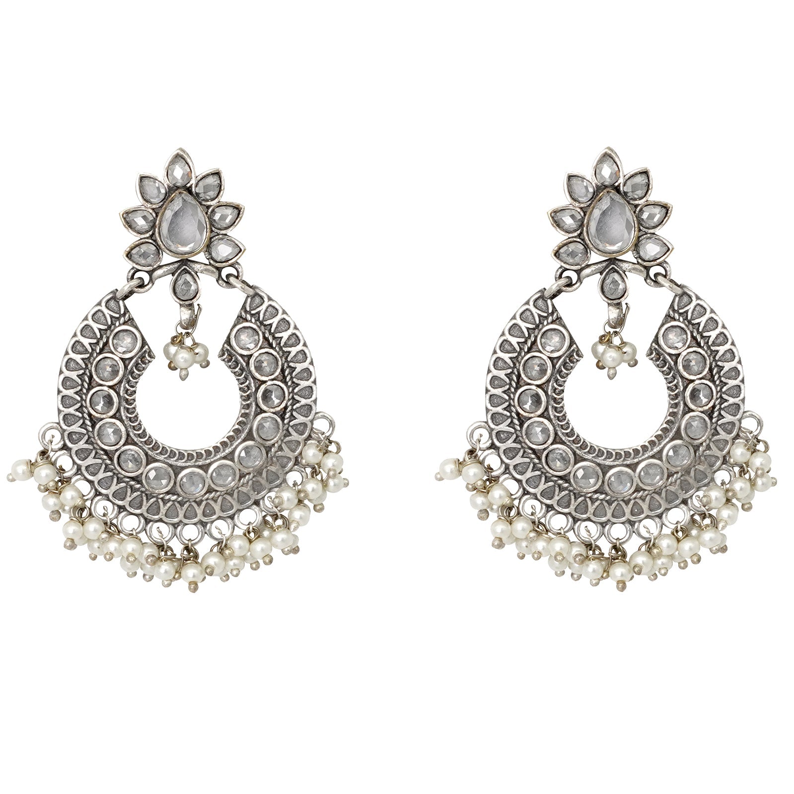 Teejh Tvesha Silver Oxidised Earrings
