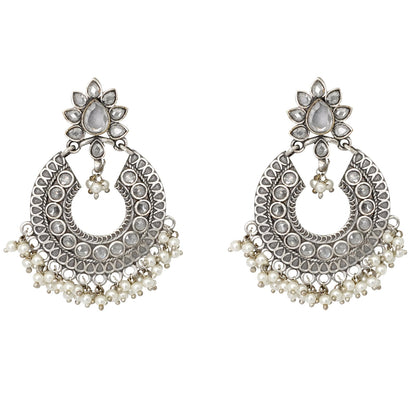 Teejh Tvesha Silver Oxidised Earrings